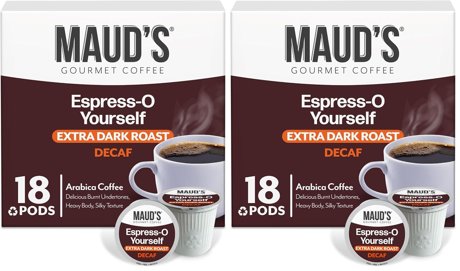 Maud’s Decaf Dark Roast Coffee Pods, 100ct | Decaffeinated Coffee in Single Serve Pods – Compatible with Keurig Coffee Makers
