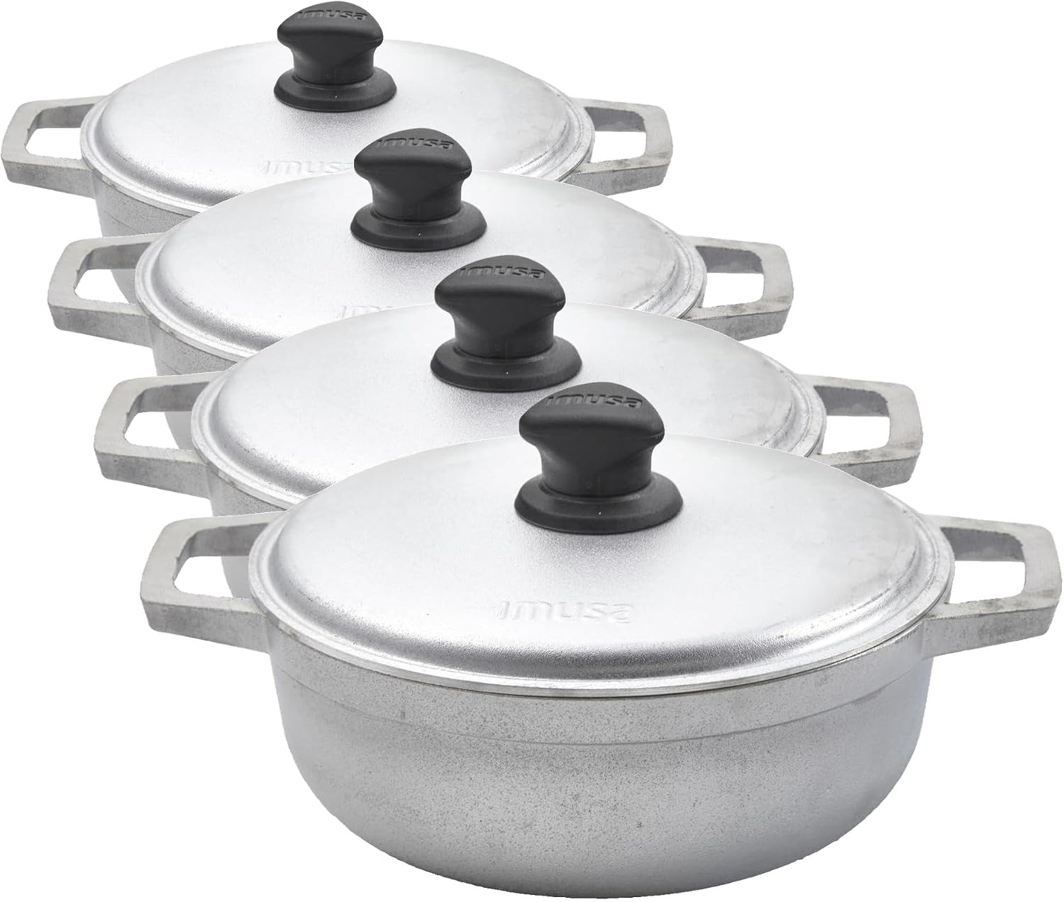 IMUSA USA 11.6Qt Jumbo Traditional Colombian Caldero, 11.6 Quart, Silver | Nonstick Finish, Glass Lid with Easy-Grip Handles, Ideal for Rice and Stews, Great for Family Meals