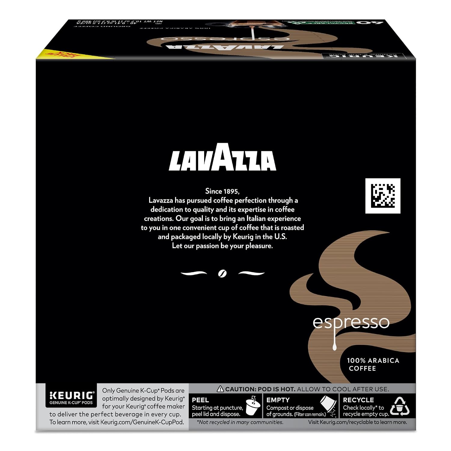 Lavazza Espresso, Single-Serve Keurig K-Cup Pods, Medium Roast Coffee, 32-Count Box