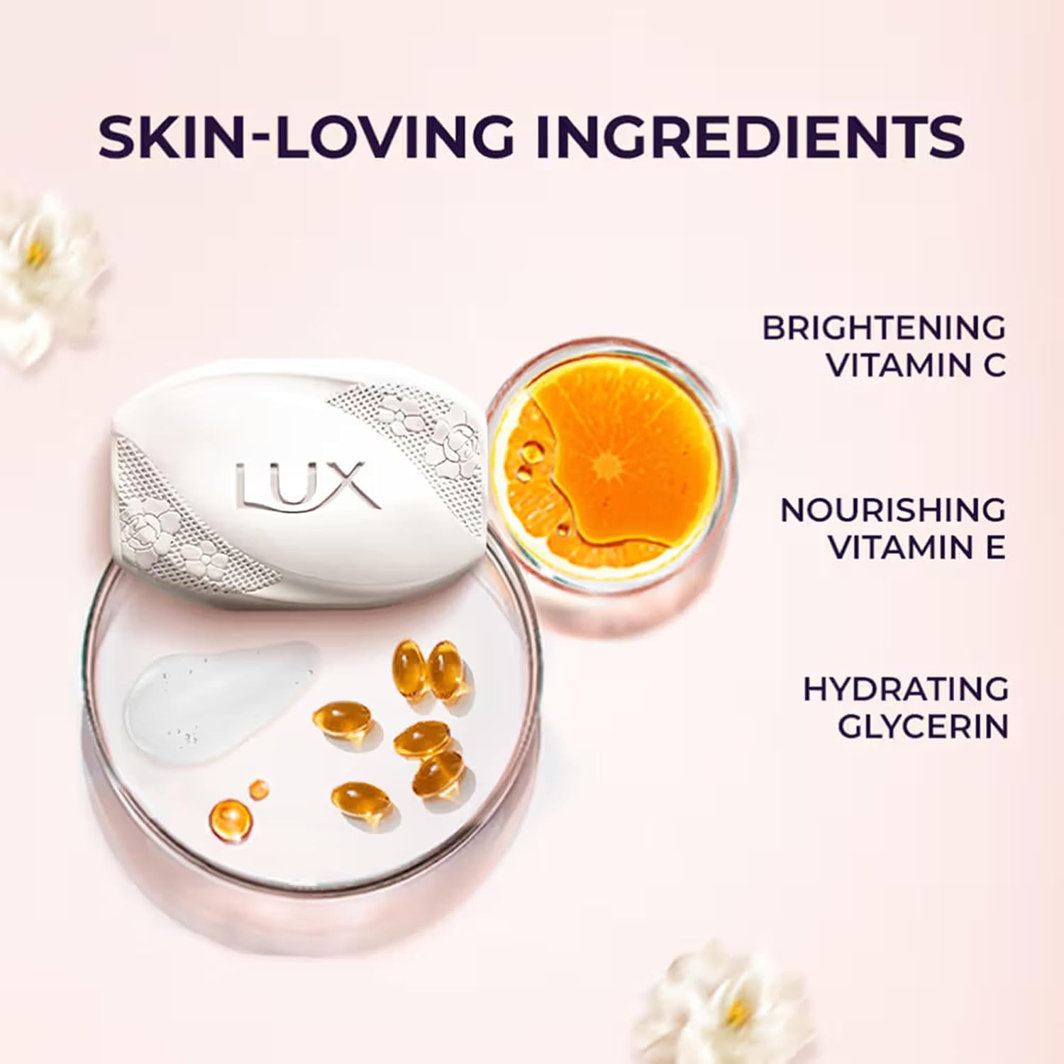 LUX Flaw-less Glow Jasmine Soap Bar, 3x150g