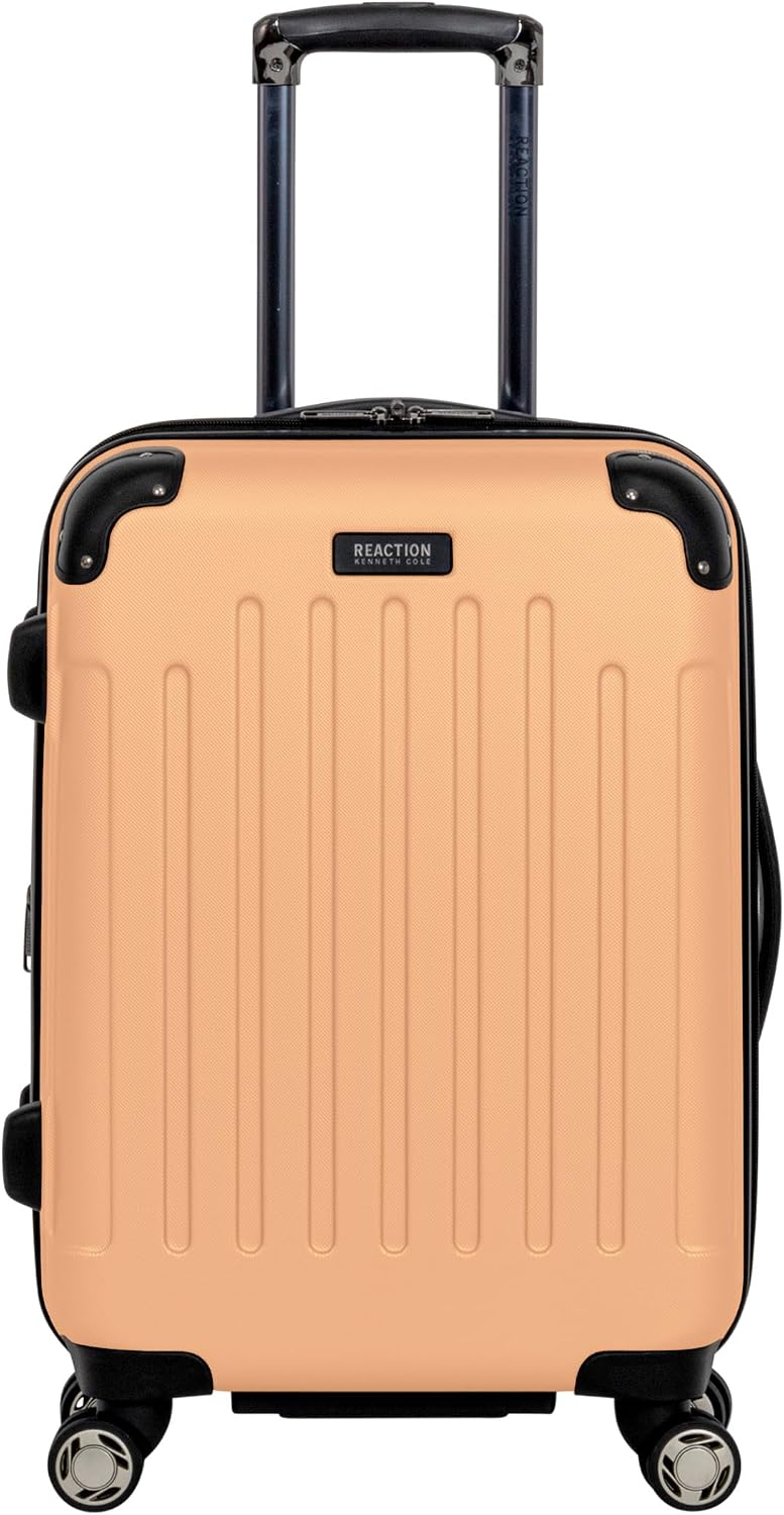 Kenneth Cole REACTION Renegade Luggage Expandable 8-Wheel Spinner Lightweight Hardside Suitcase, Champagne, 20-Inch Carry On