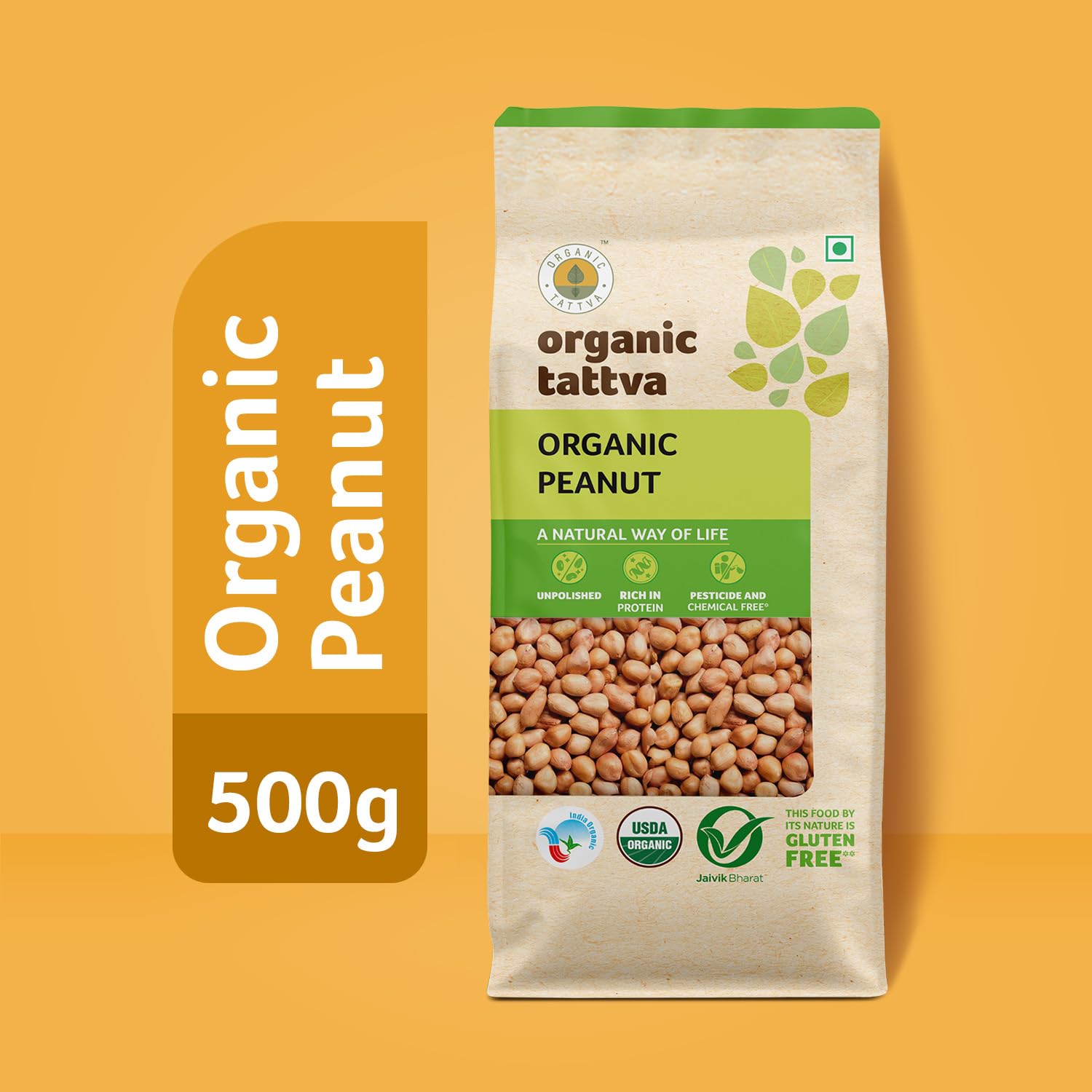 Organic Groundnuts/Peanuts, 500 Grms Certified By USDA