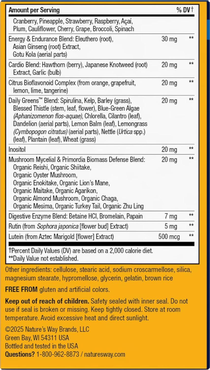 Nature's Way Alive! Men’s Daily Ultra Potency Multivitamin Tablets, 60 ct | Complete High Potency Men’s Daily Vitamin Promotes Heart & Muscle Function*, B-Vitamins, Zinc and Antioxidants