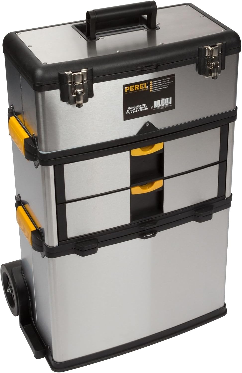 Perel OTBA4 Roller Toolbox Stainless Steel 570 x 354 x 830 mm