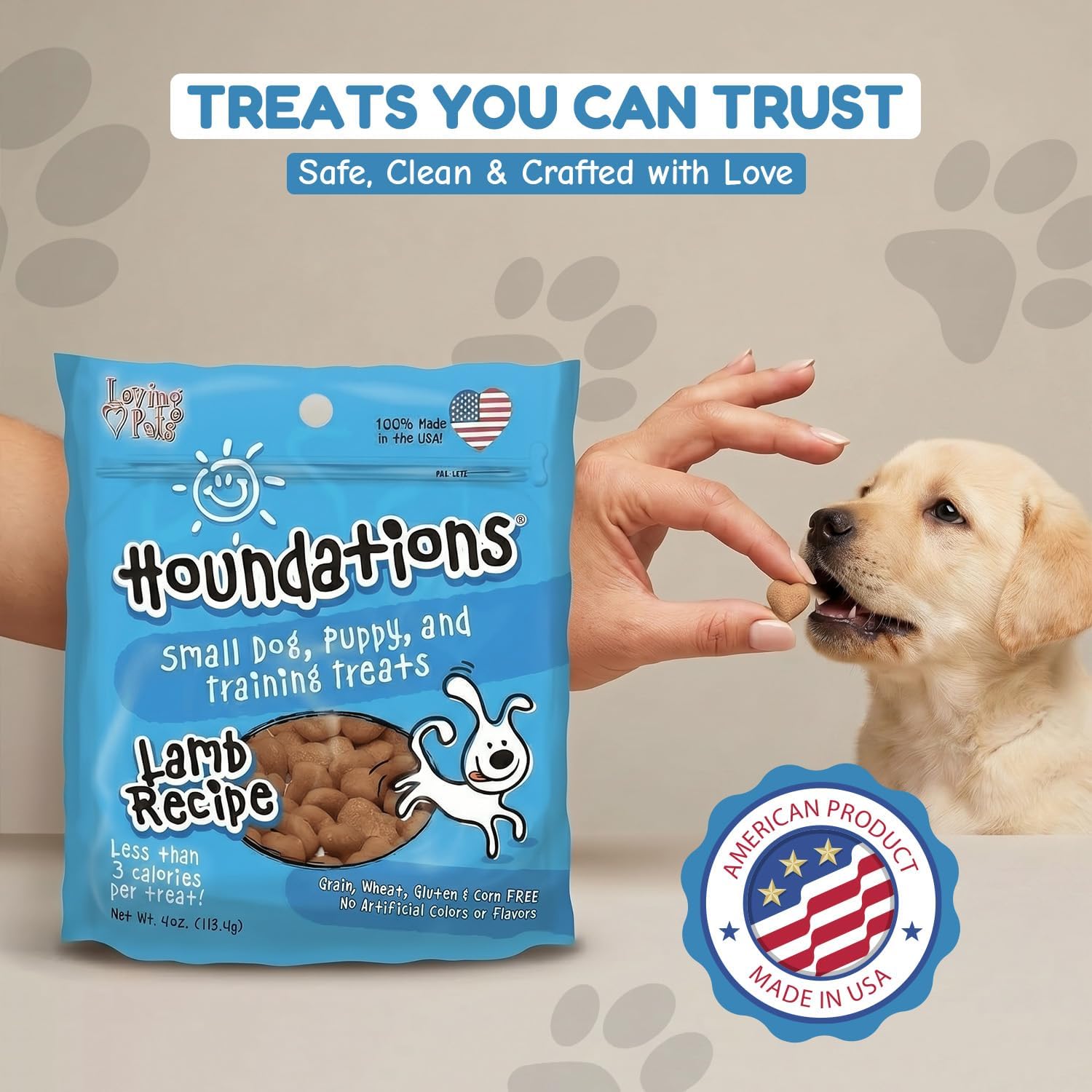 Loving Pets Houndations Chicken Dog Training Treats | All Natural | 2.6 Calories Per Treat | Grain-Free, Wheat-Free, Gluten-Free & Corn-Free | for Small Dogs & Puppies, 4 oz