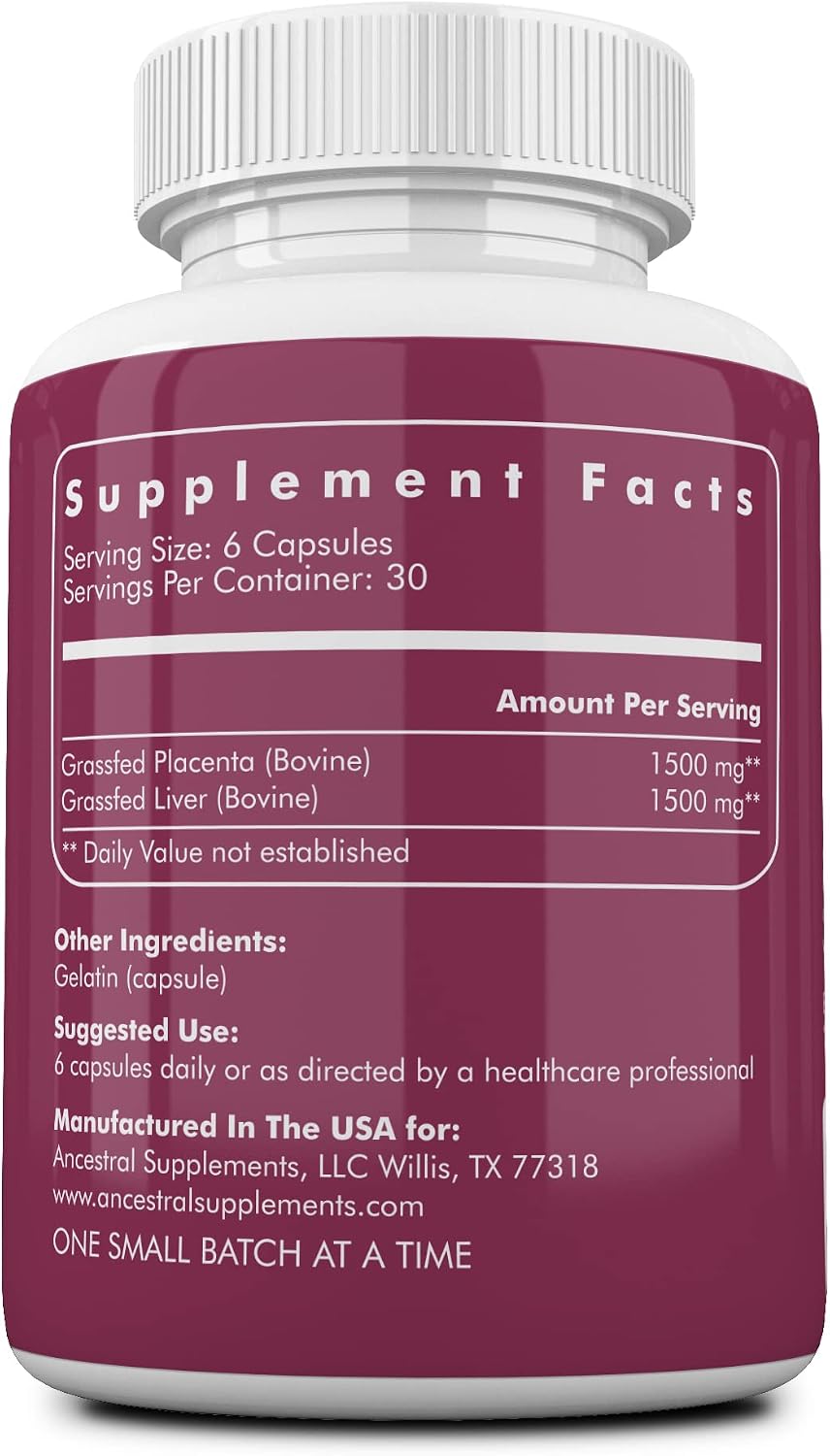 Ancestral Supplements Grass Fed Beef Prostate Supplement with Liver, 180 Ct | Supports prostate wellness alongside liver cleanse detox, promoting men's overall health and vitality.