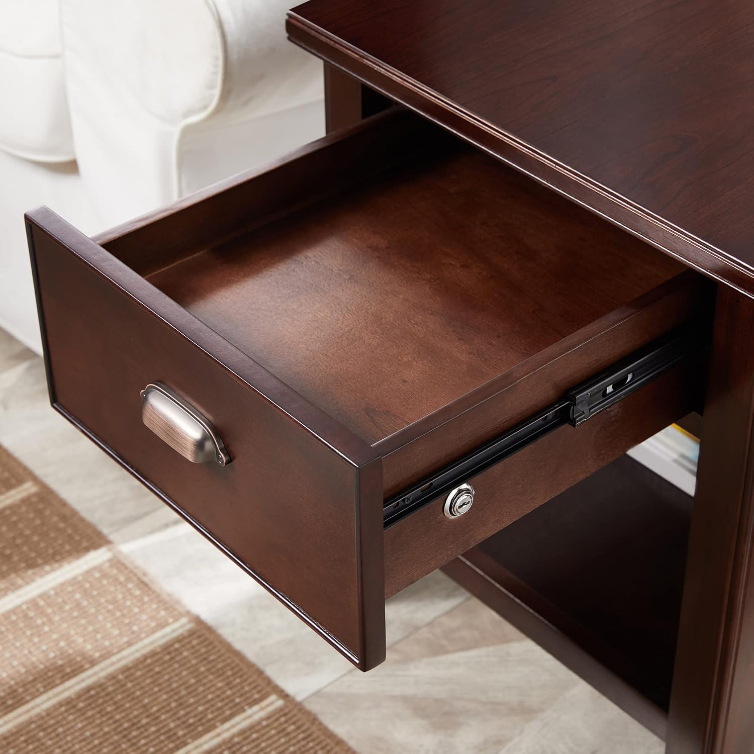 Leick Home Shield Wedge End Table, 21", Glazed Auburn