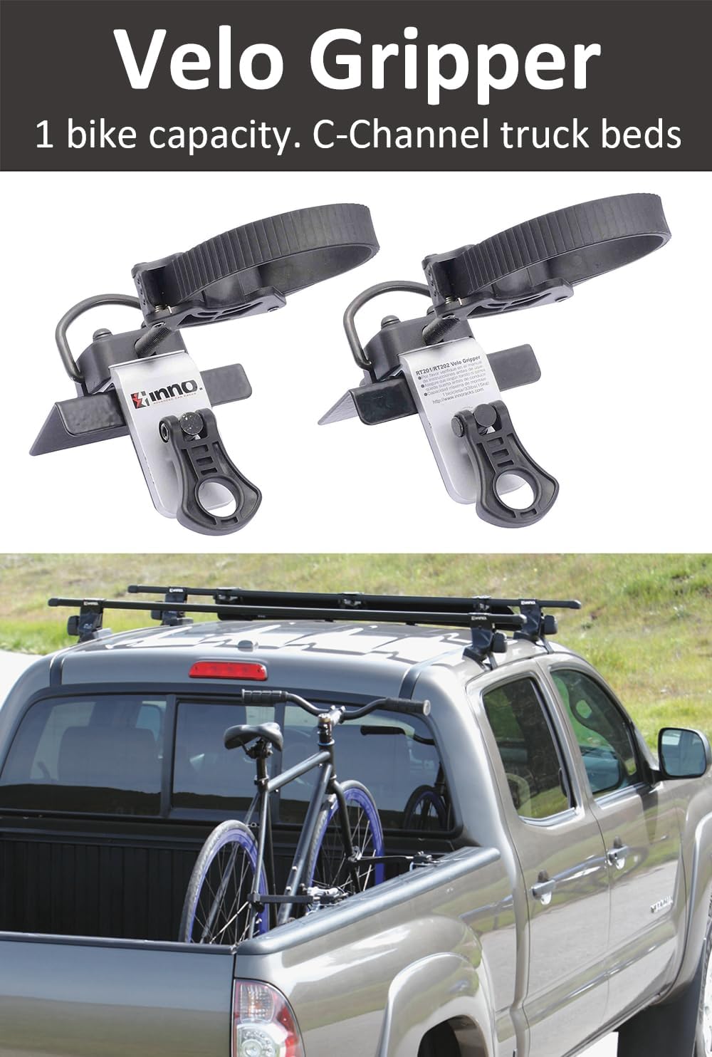 INNO RT202 Truck Bed Bike Rack - Bike Mount for Pickup Truck with C-Channel Track Systems