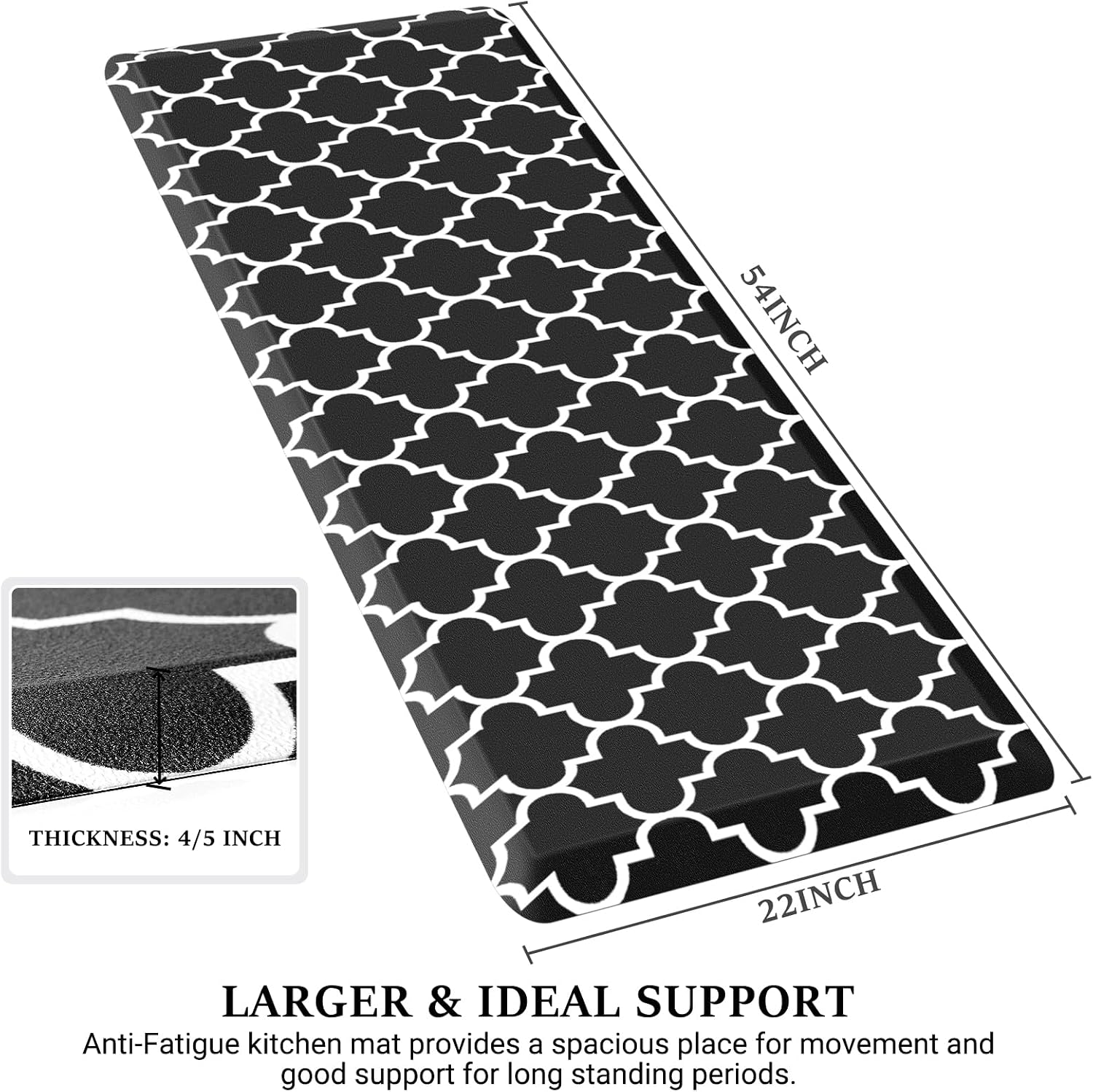 WISELIFE Kitchen Mats and Rugs Cushioned Anti-Fatigue, 17.3"x 60", Grey