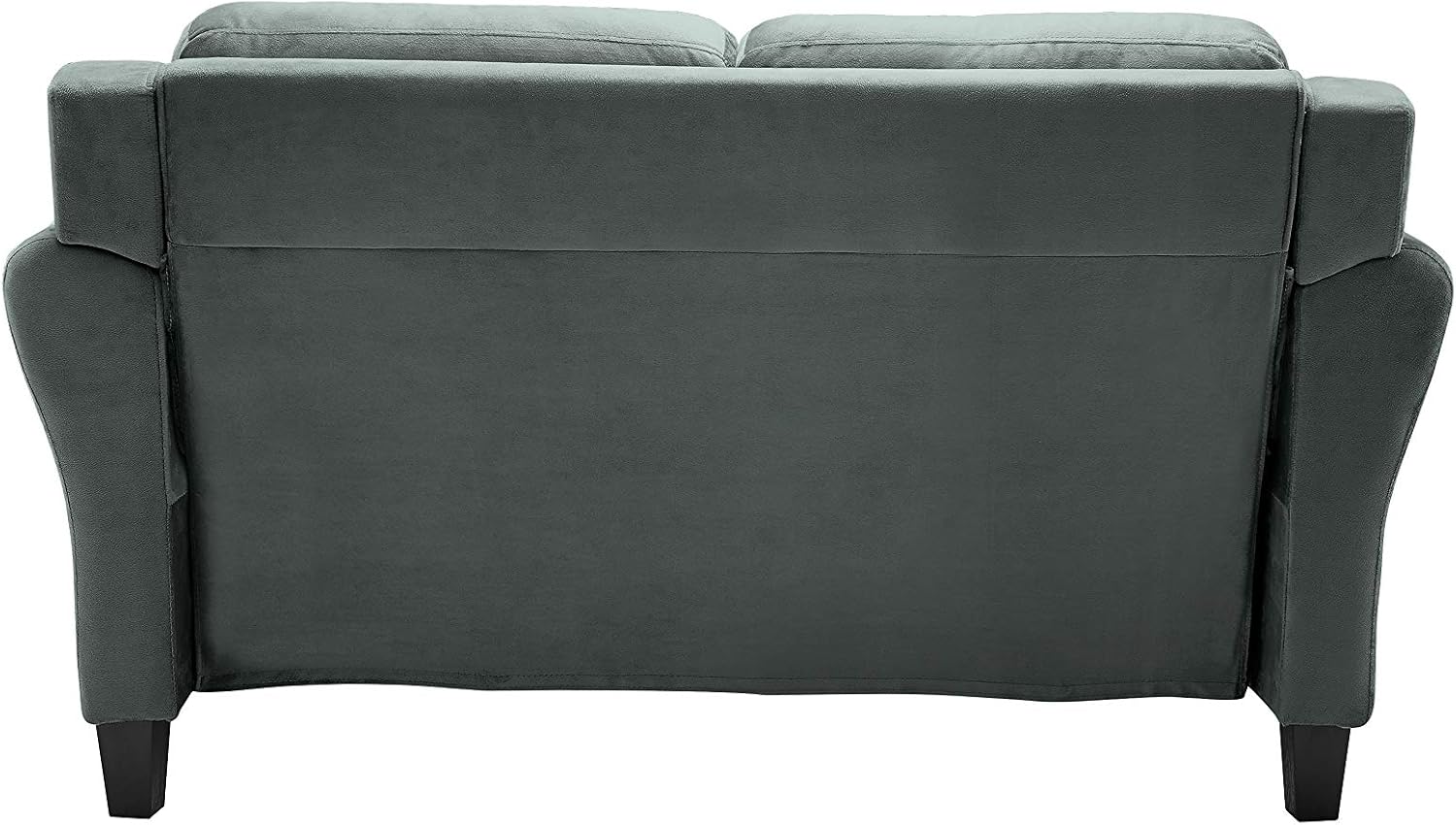 Studio Living Harrington 57.9" Loveseat, Transitional Modern, Pocket Coil Comfort, Easy Assembly, Microfiber Fabric, Dark Grey