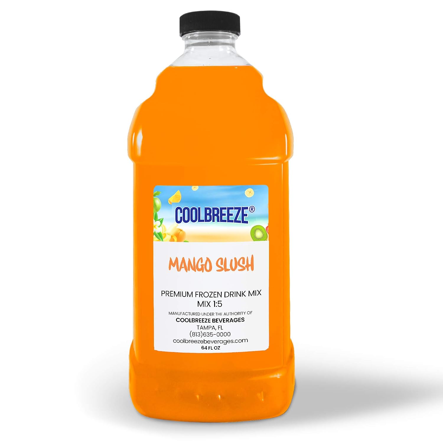 Coolbreeze Mango Slush Frozen Drink Machine Mix - Shelf Stable Ready to Use 1:5 Ratio Flavor Syrup for Daiquiri/Slushie/Snowcone
