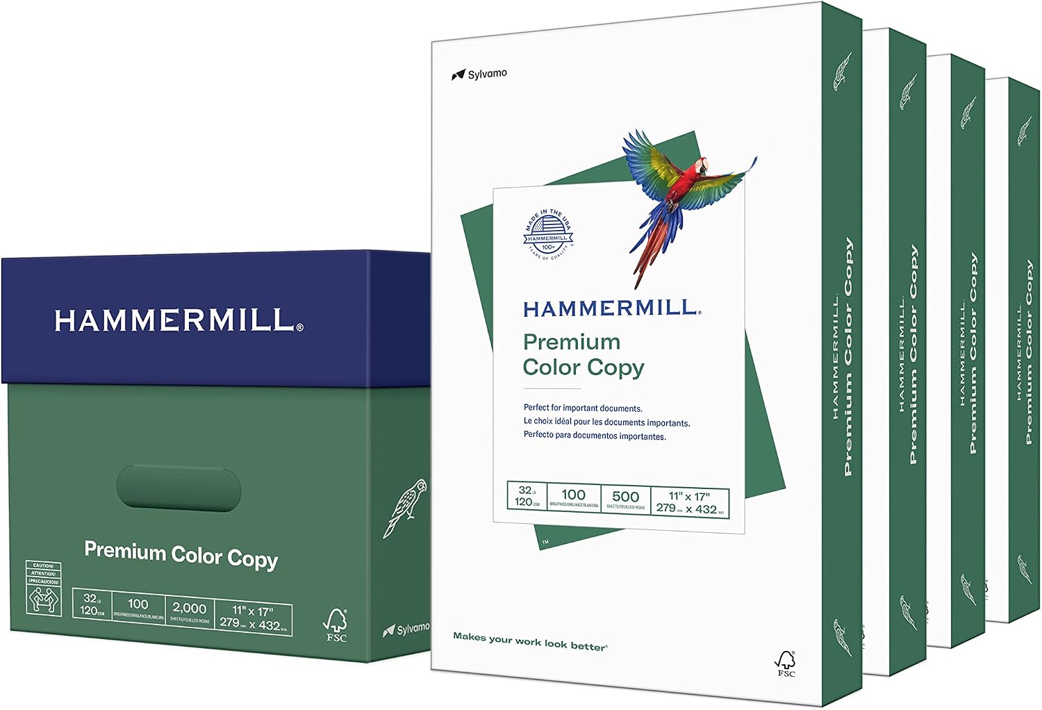 Hammermill Printer Paper, Premium Color 32 lb Copy Paper, 8.5 x 11-1 Ream (500 Sheets) - 100 Bright, Made in the USA, white (102630)