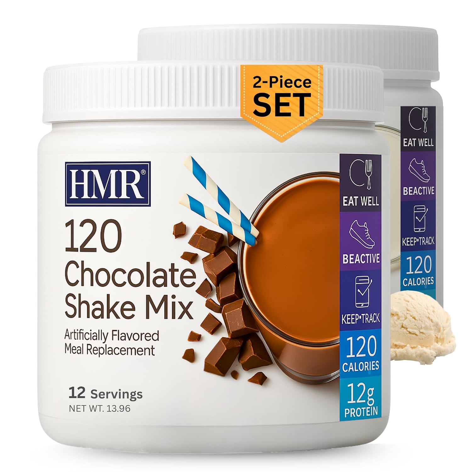 HMR 120 Vanilla Meal Replacement Shake Powder, 12 Servings | Meal Replacement Shake – Smooth Vanilla Flavor – 120 Shake Powder – 12g Protein – 12 Servings