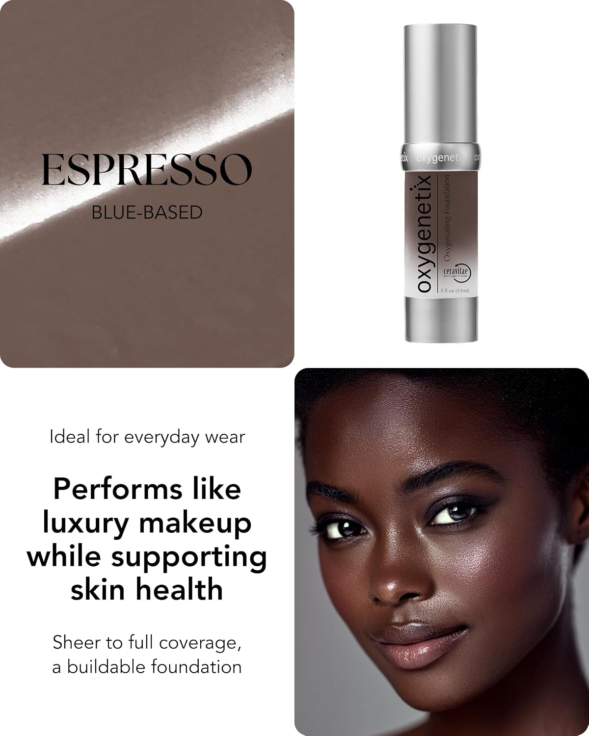 Oxygenetix Oxygenating Foundation – Pearl | Breathable Makeup, Buildable Coverage with Weightless Feel, Longwear Foundation, Safe for Sensitive or Laser-Treated Skin