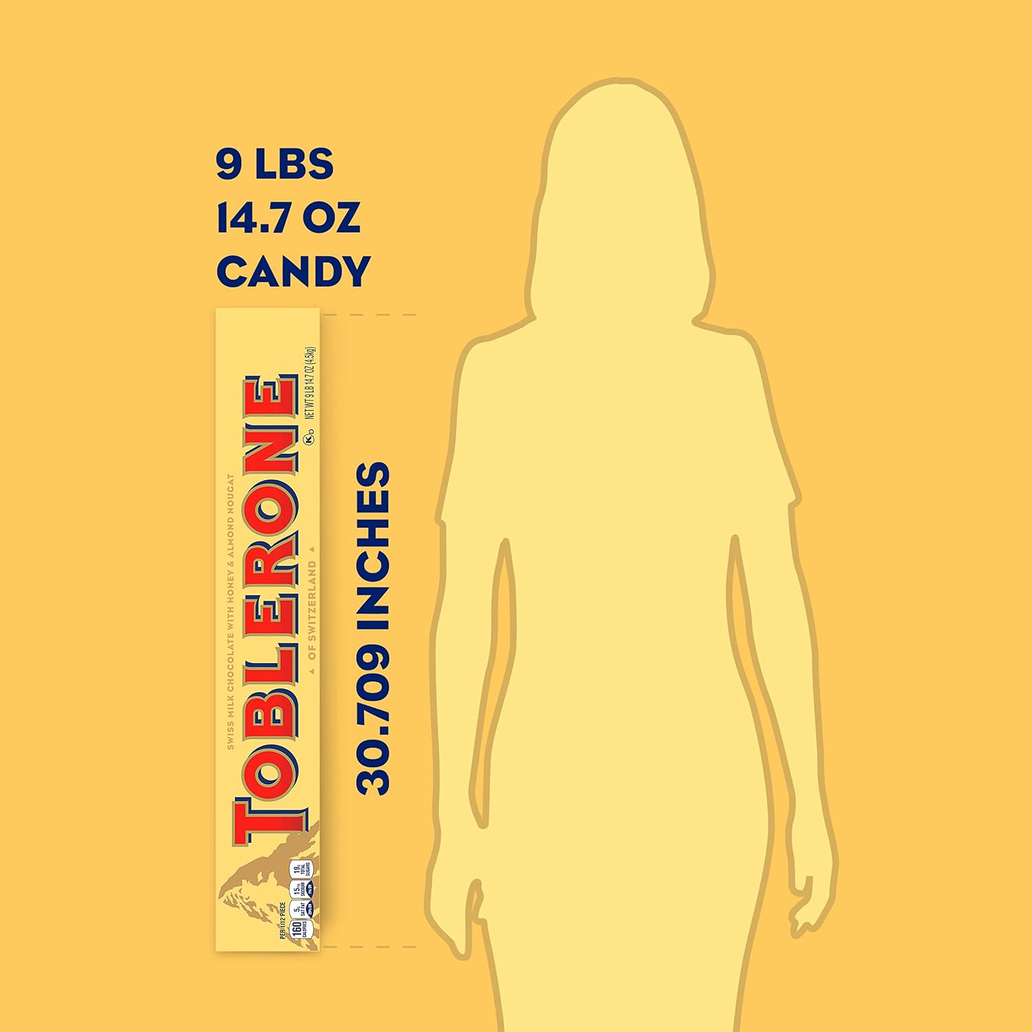 TOBLERONE Milk Chocolate Bar with Honey and Almond Nougat, 20 Bars | Bulk Chocolate