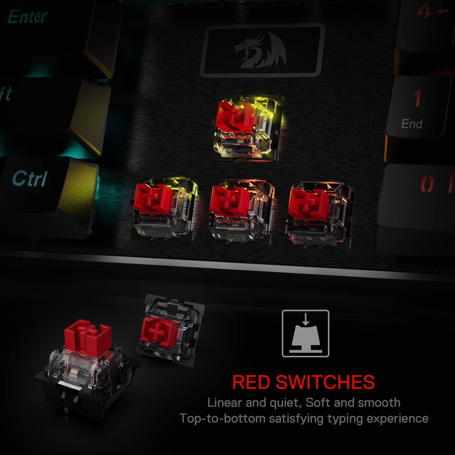 Redragon K556 Wired RGB Mechanical Gaming Keyboard, 104-Key Aluminum Board | Rock-Solid Metal Build, 20 Backlits Immersive ESports Vibe, Hot-swap Comfortable Tactile Brown Switch for Long-Time Typing