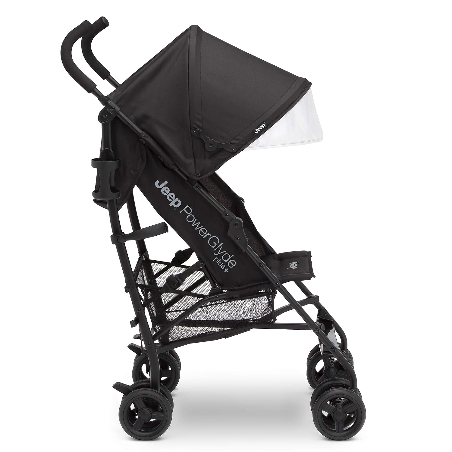 Jeep PowerGlyde Plus Stroller by Delta Children Lightweight Travel Stroller with Smoothest Ride, Aluminum Frame, 4-Position Recline