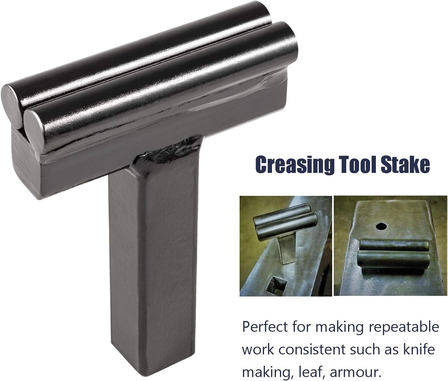 1 Inch Blacksmith Anvil Hardy Tool Set – Hot Cut, Creasing Tool Stake, Bottom Fuller, Turning Bending Scrolling Fork