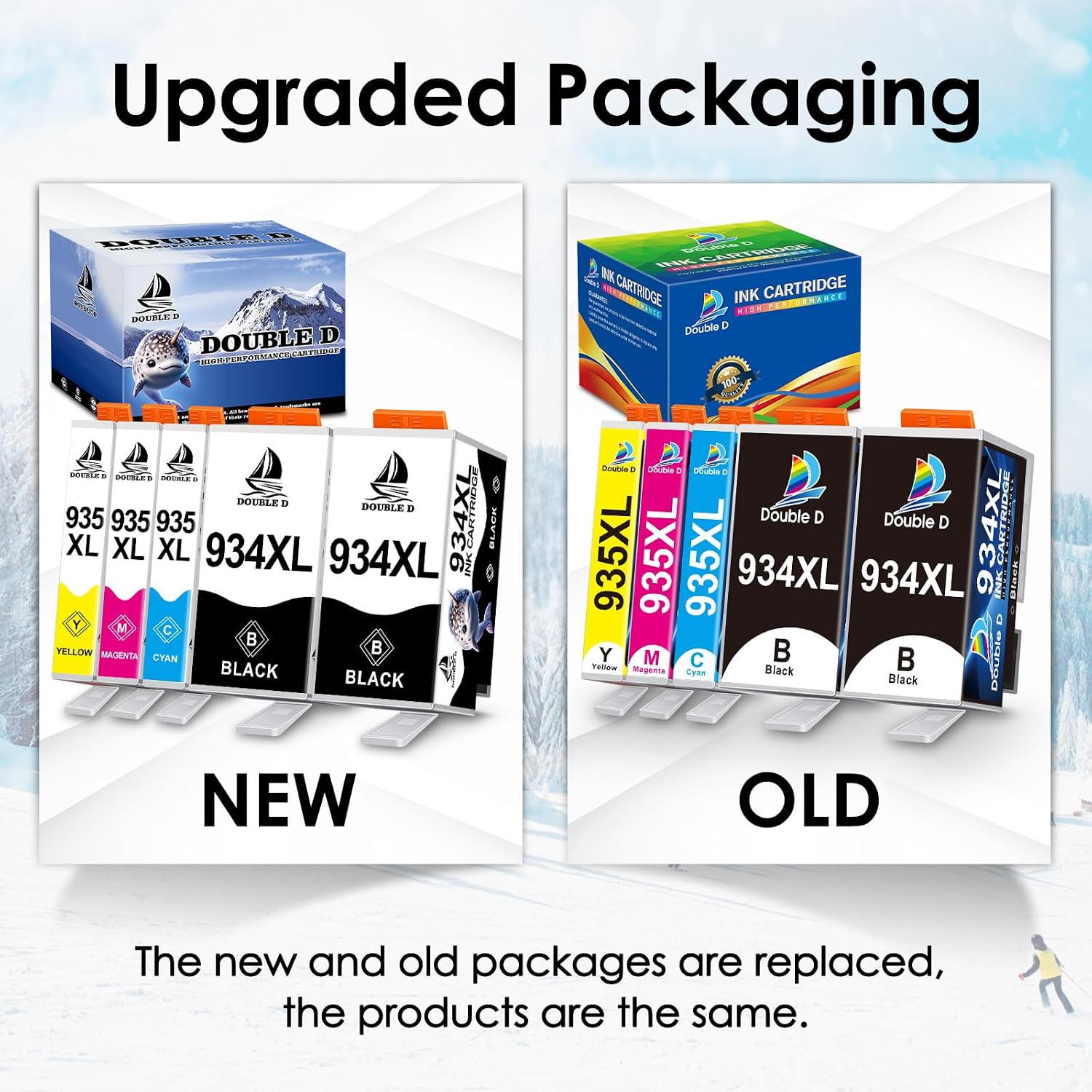 DOUBLE D 934 and 935 Ink Cartridges Compatible Replacement for HP 934XL 935XL for HP Officejet Pro 6830 6230 6815 6835 6812 6820 6220 6810 Printers