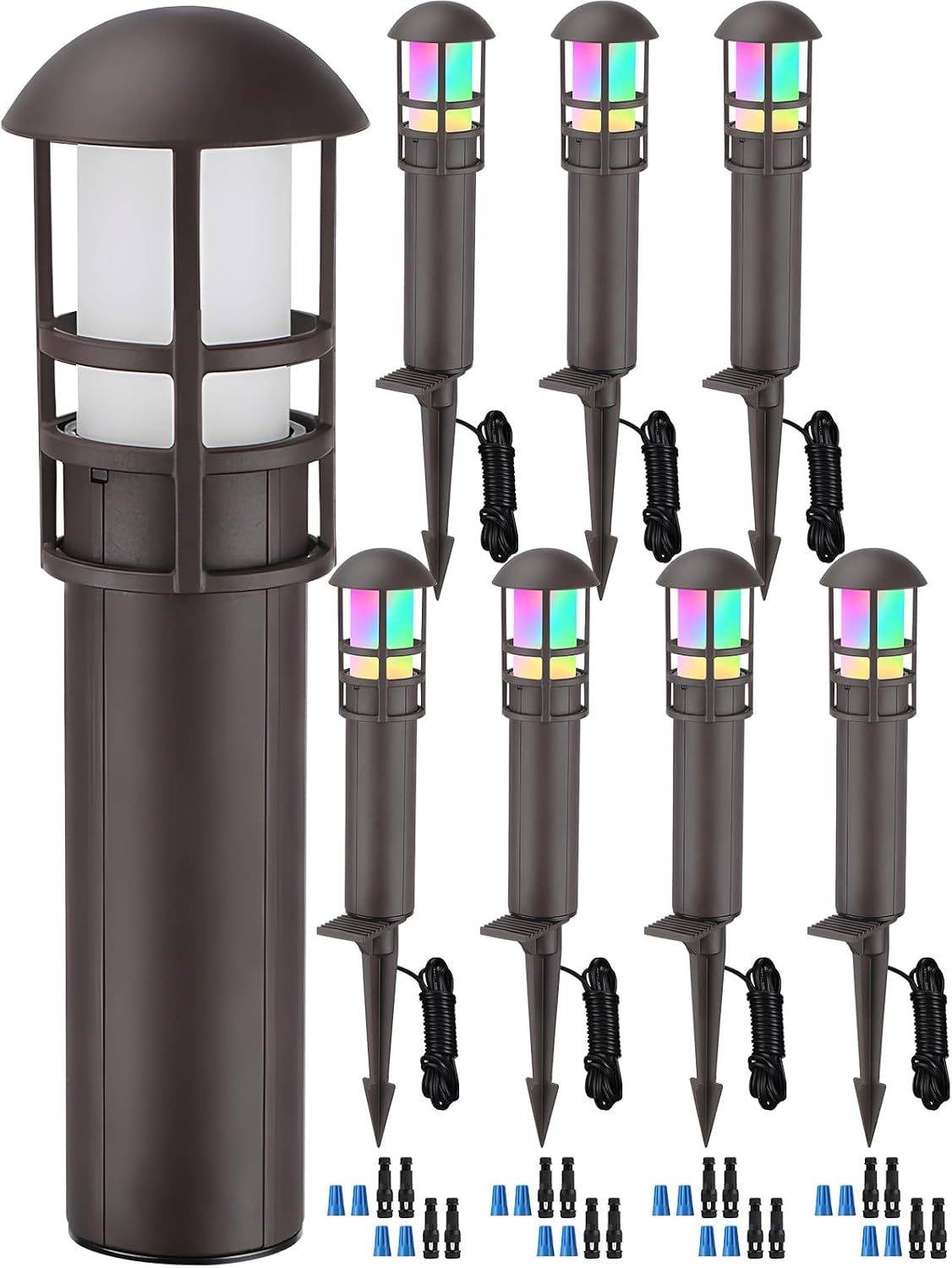 LEONLITE 8-Pack Low Voltage Landscape Pathway Lights, 3W, CRI90, 3000K