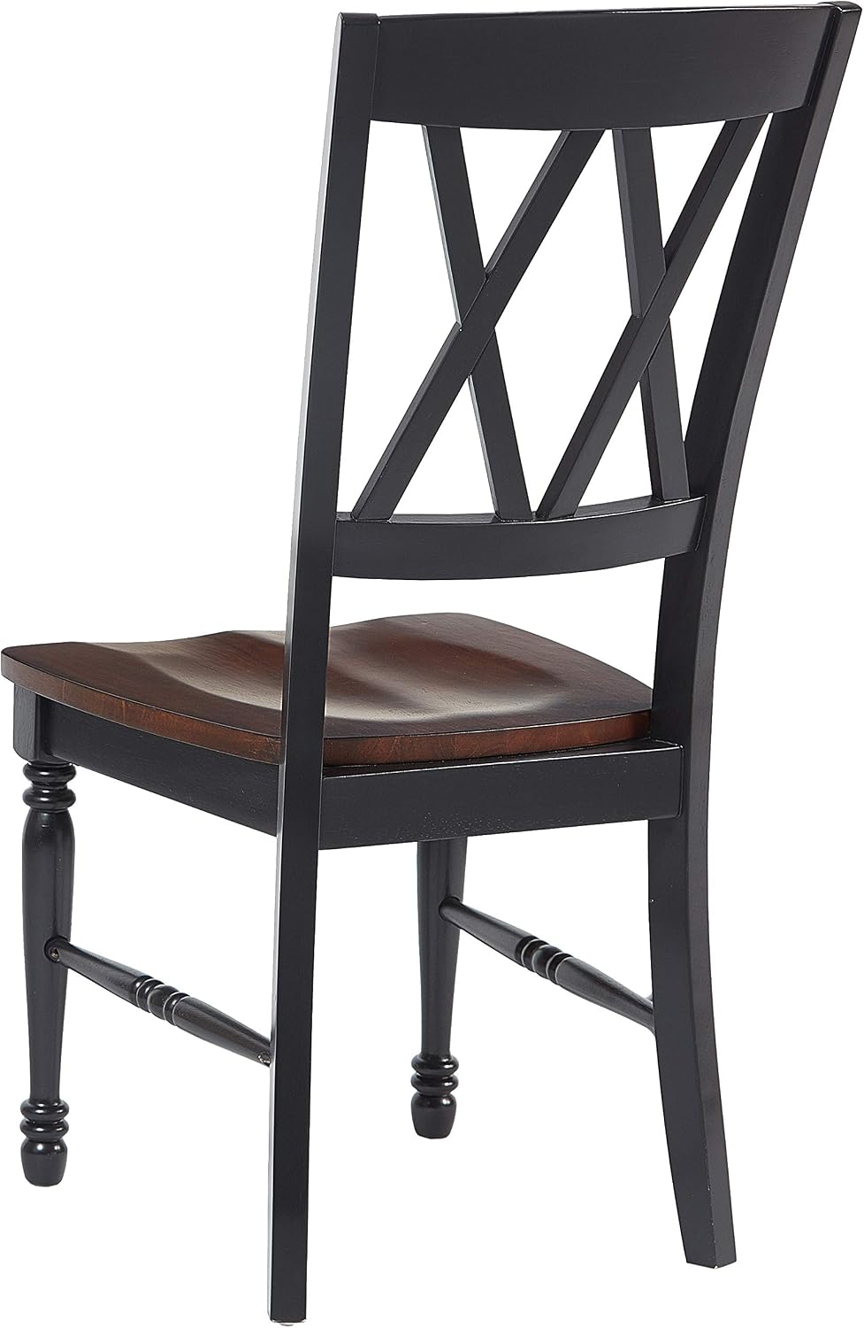 Crosley Furniture Shelby Traditional Wood X-Back Dining Room Chairs Set of 2, Kitchen Chair, Distressed White