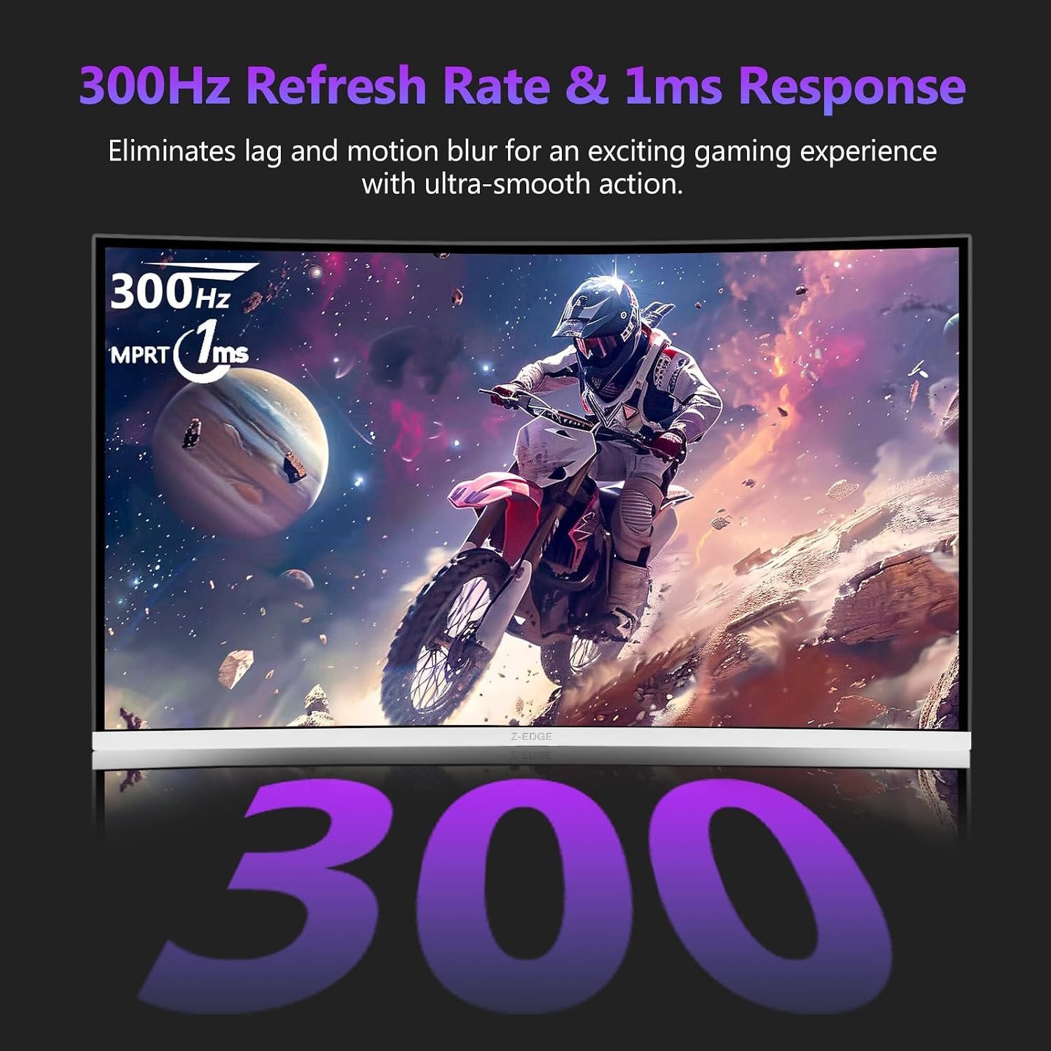 Z-Edge 34 inch WQHD 1440P Curved Gaming Monitor, 240Hz Computer Monitor | AG34P 1500R Frameless 21:9 Curved Screen, Height Adjustable, Office & Gaming, 1ms, Dual DP & HDMI, Metal Stand