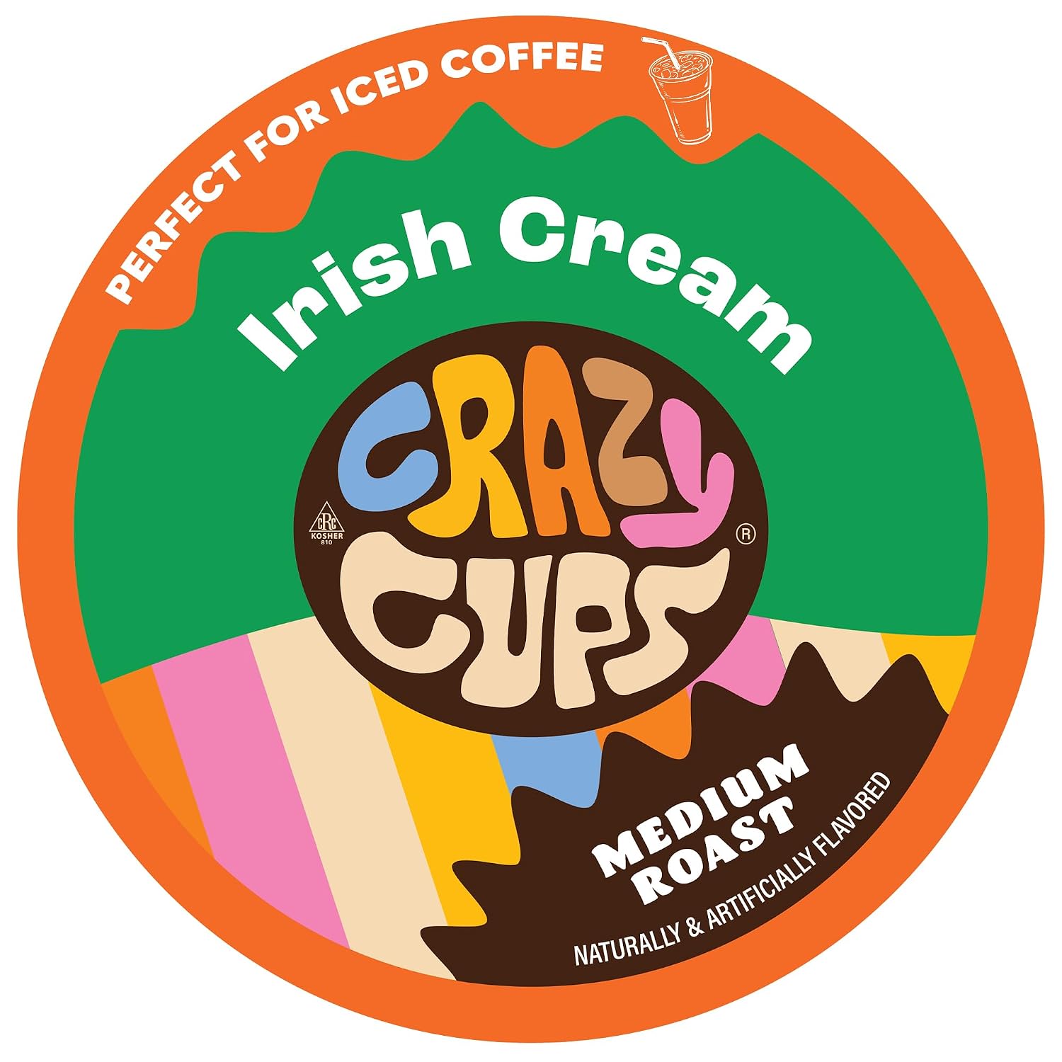 Crazy Cups Flavored Coffee for Keurig K-Cup Machines, Peppermint Chocolate Mocha, Hot or Iced Drinks, 22 Single Serve, Recyclable Pods
