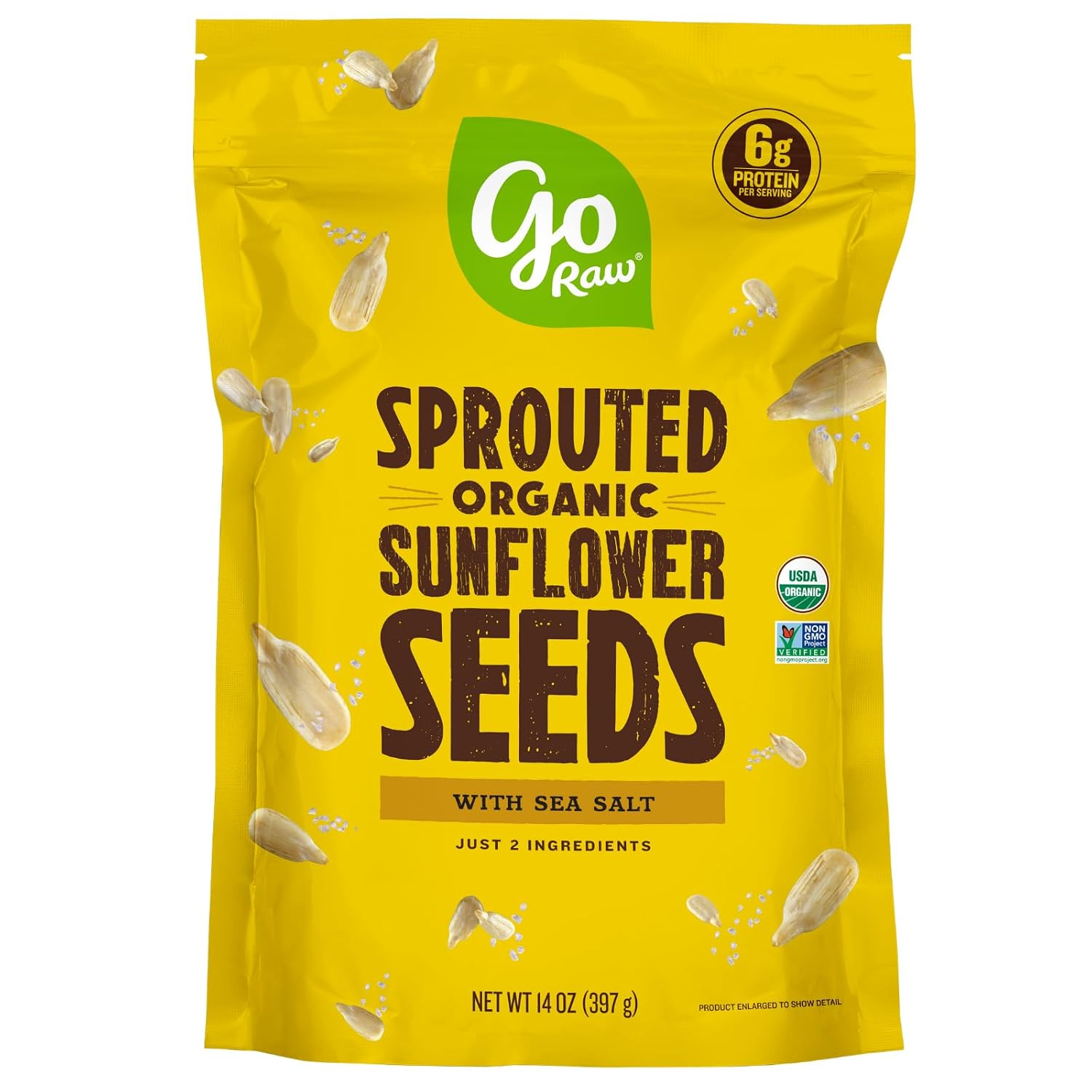Go Raw Organic Sprouted Pumpkin Seeds - Sea Salted Pepita Snack | Keto, Non-GMO, Vegan, Gluten-Free, Kosher, Paleo, Protein-Packed Superfood, Healthy Vegan Snack for Adults and Kids, 14oz Bag