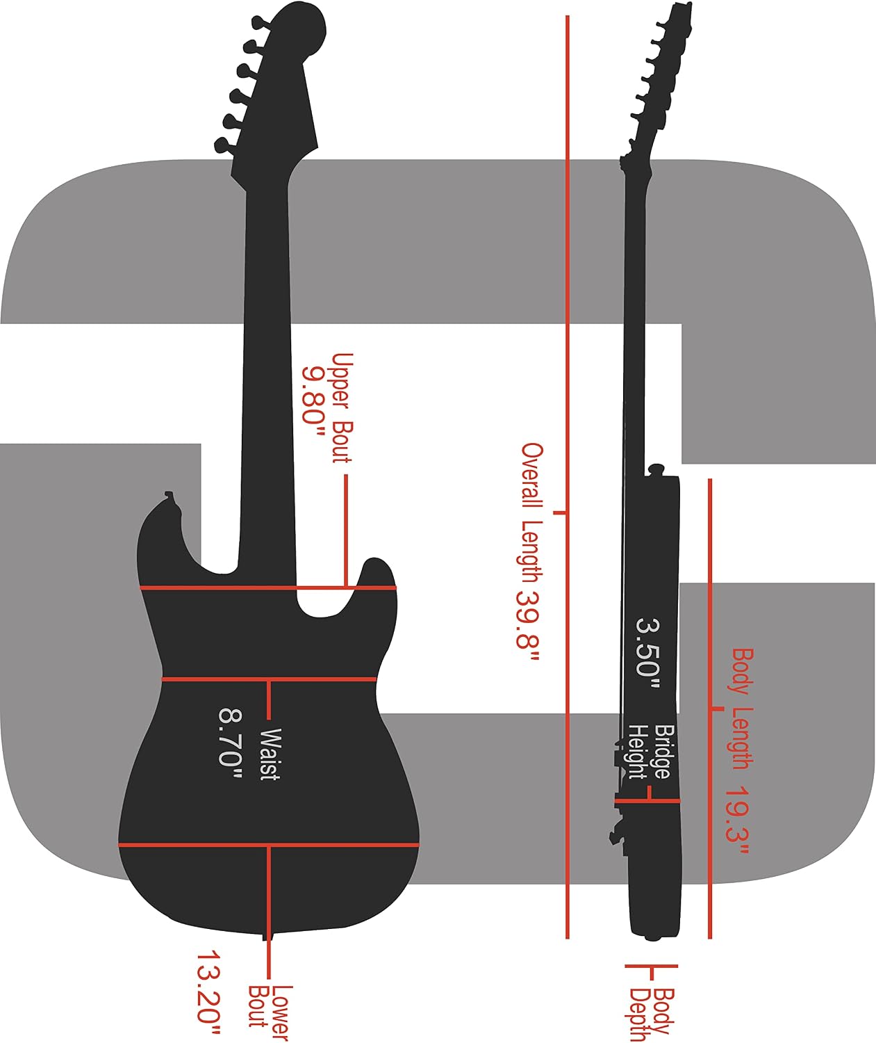 Crossrock Hardshell Arch Top wood case fits SG Electric Guitars-Black(CRW620SGBK)