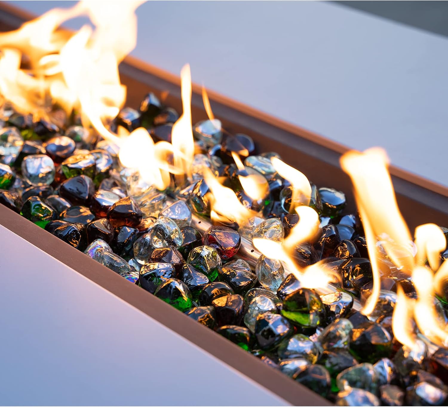 Mr. Fireglass 10 Pounds 1 Inch Diamond Fire Glass, High Luster Crystal Ice | Reflective Fire Pit Glass Rocks,10 lbs, For Propane & Natural Gas Fire Pits Table Fireplace & Lanscape