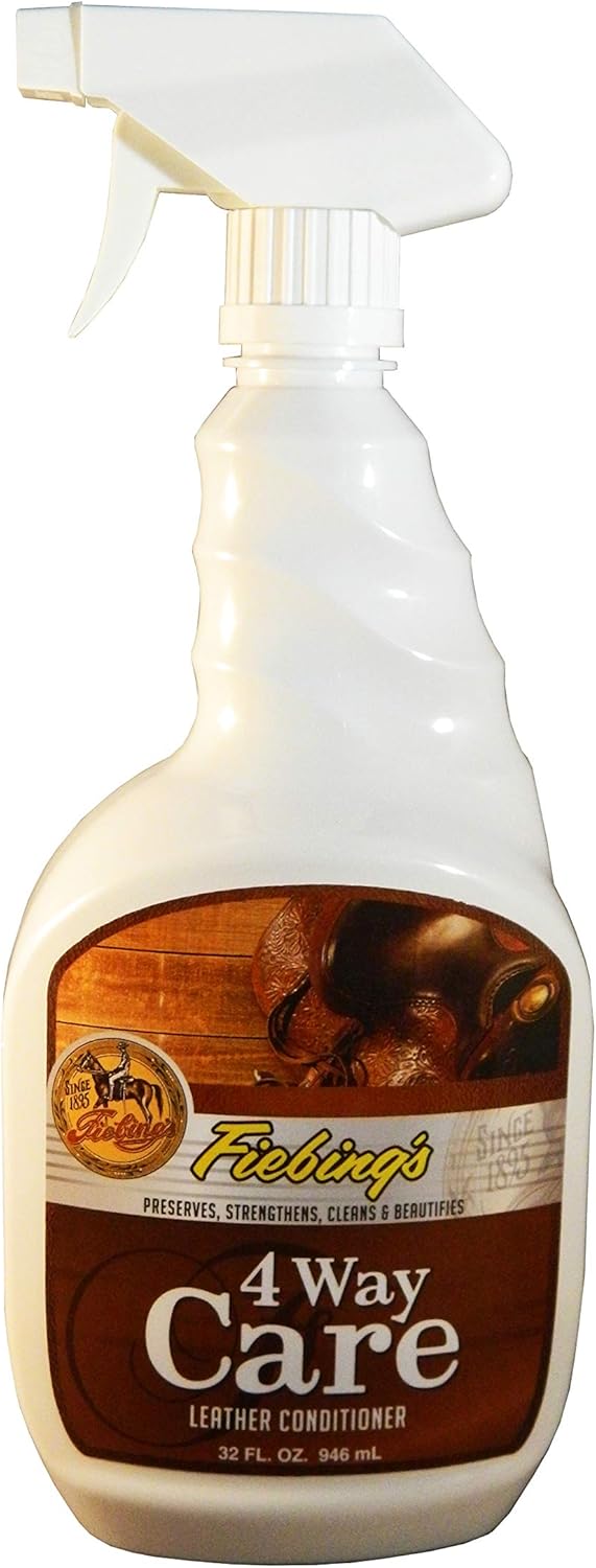 Fiebing's 4 Way Care Leather Conditioner 32oz spray for furniture, saddles, automobile upholstery, boots, shoes, handbags, etc