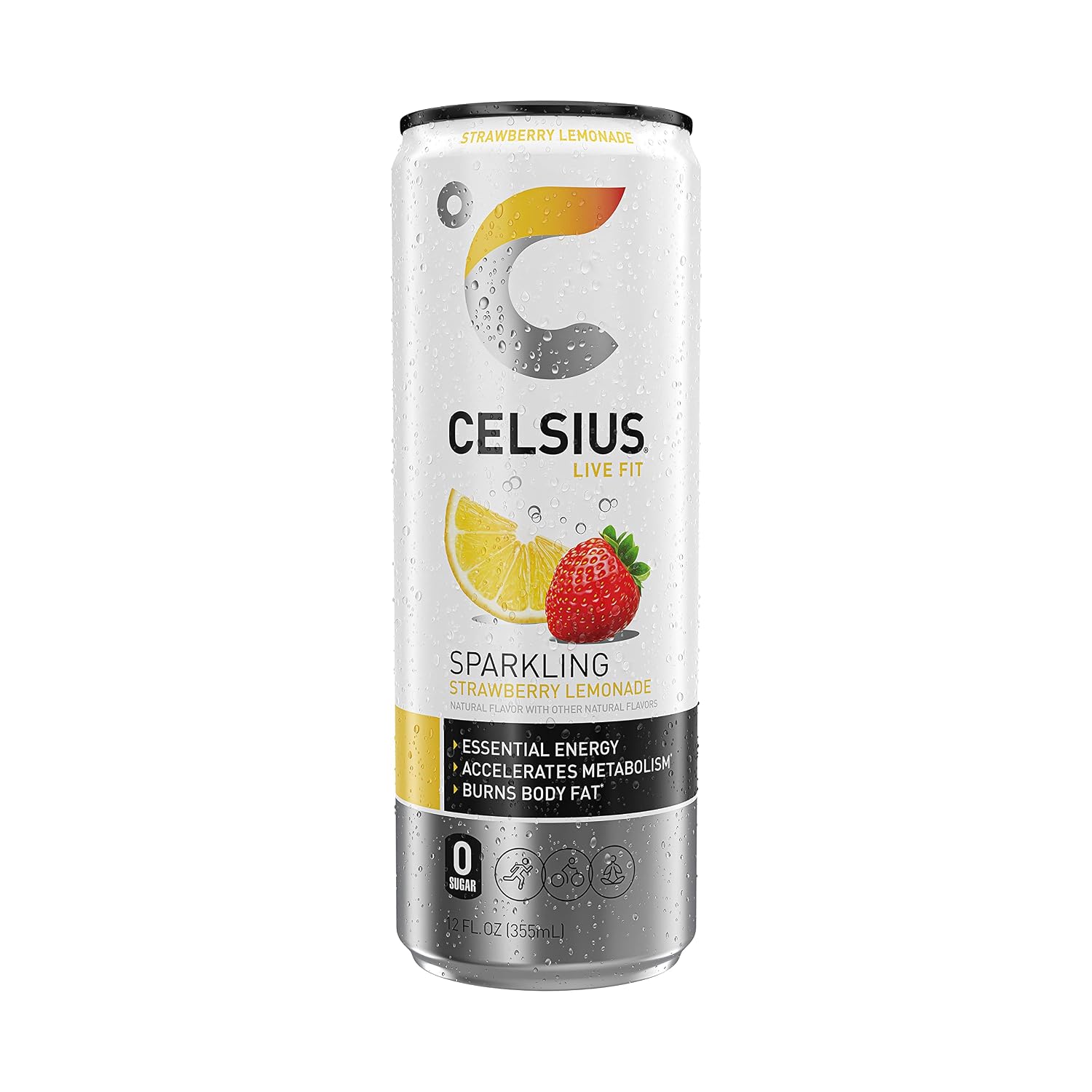 CELSIUS Sparkling Orange, Sugar Free Energy Drink, 12 Fl Oz (Pack of 4)