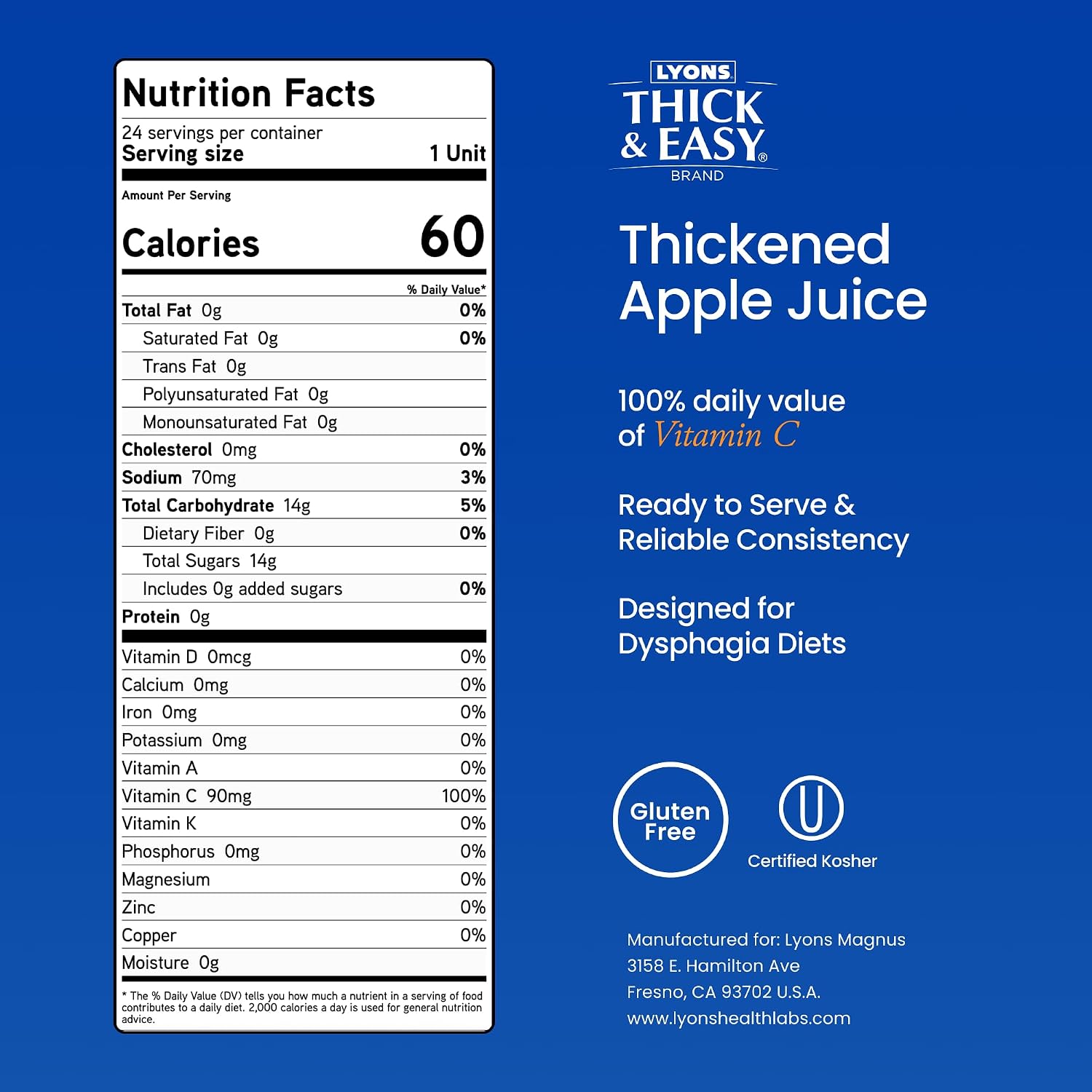 Thick & Easy Thickened Orange Juice, IDDSI Level 3 Ready-to-Drink Thickened Beverage for Swallowing Support, Moderately Thick Honey Consistency, 4 fl oz Cups - 24 Pack | IDDSI Level 3, Ready-to-Drink, Beverage for Swallowing Support, Moderately Thick Hon…