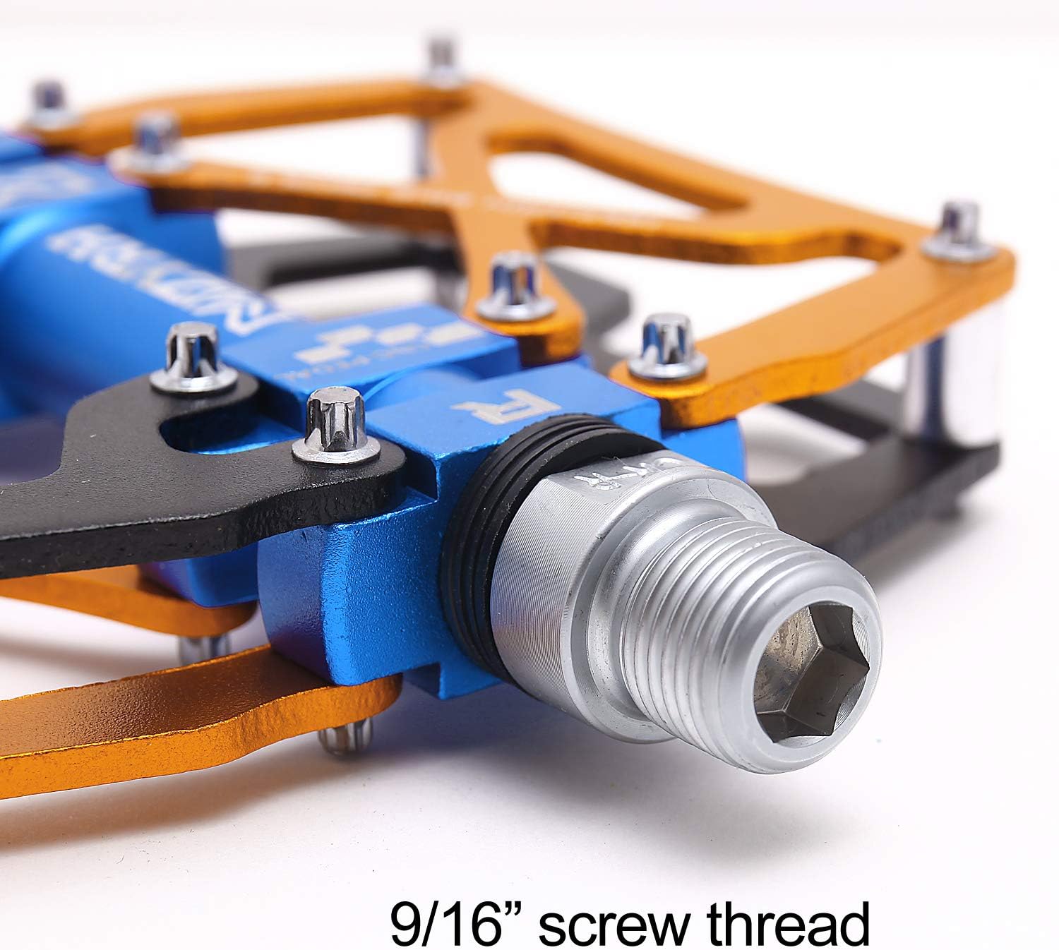 MZYRH Mountain Bike Pedals, Ultra Strong Colorful CNC Machined 9/16" Cycling Sealed 3 Bearing Pedals