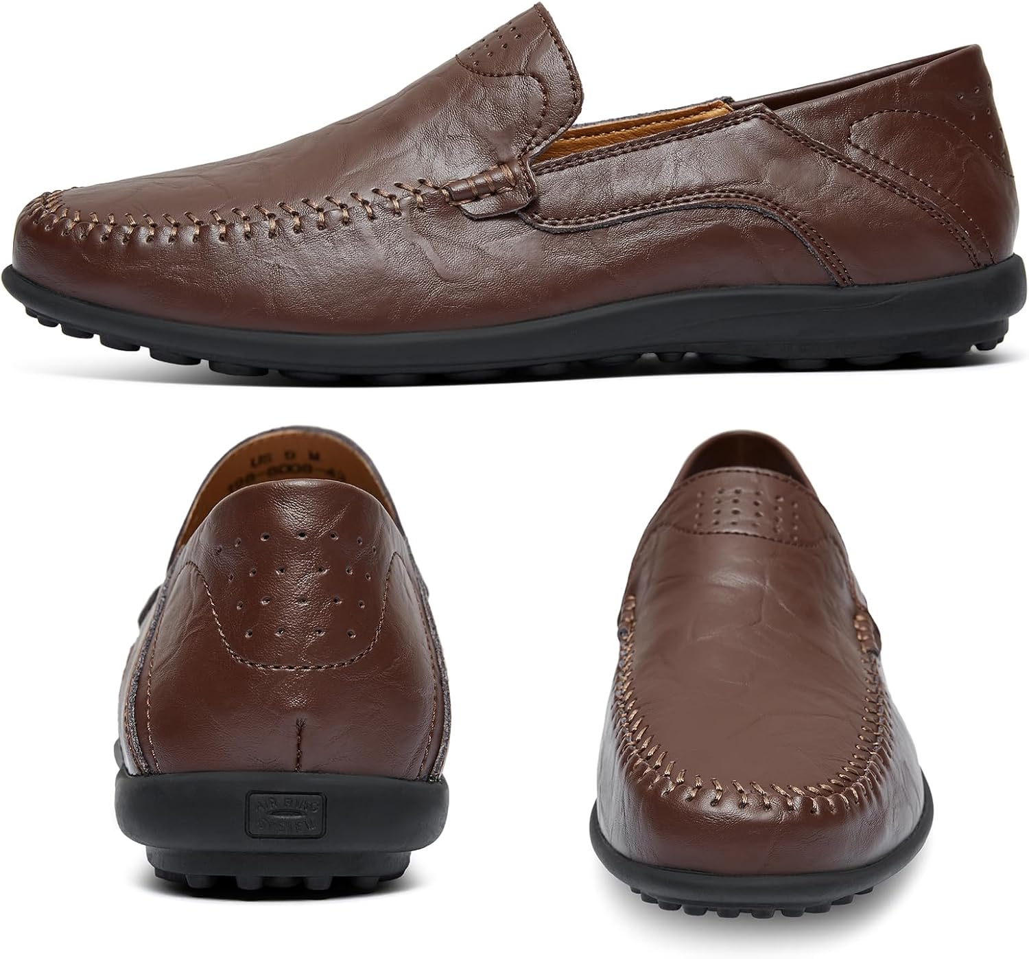 Go Tour Men's Premium Genuine Leather Casual Slip on Loafers Breathable Driving Shoes Fashion Slipper