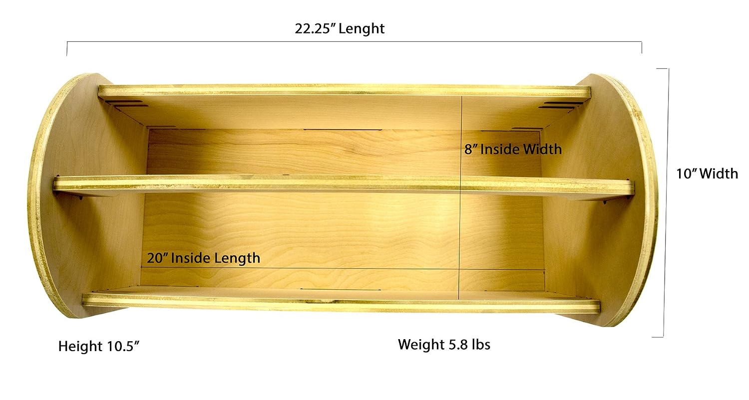 EISCO Classic Wooden Toolbox Made in America 22.25" Long x 10 Wide" x 10.5" High, Unfinished American Birch Plywood - hBAR at Home Series