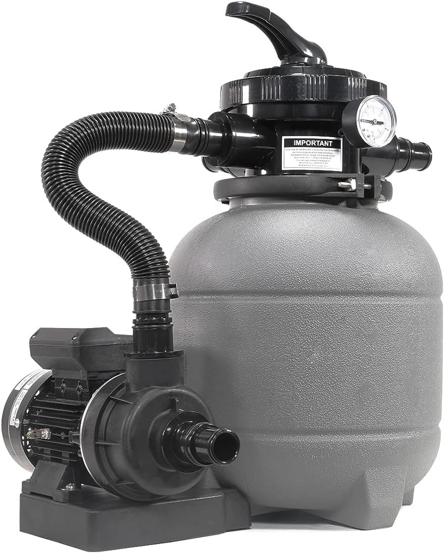 XtremepowerUS 13" Sand Filter Pump System for Above Ground Swimming Pool Self-Priming Pool Pump Multi-Port Valve, Strainer Basket 2, 400 GPH, Up to 10