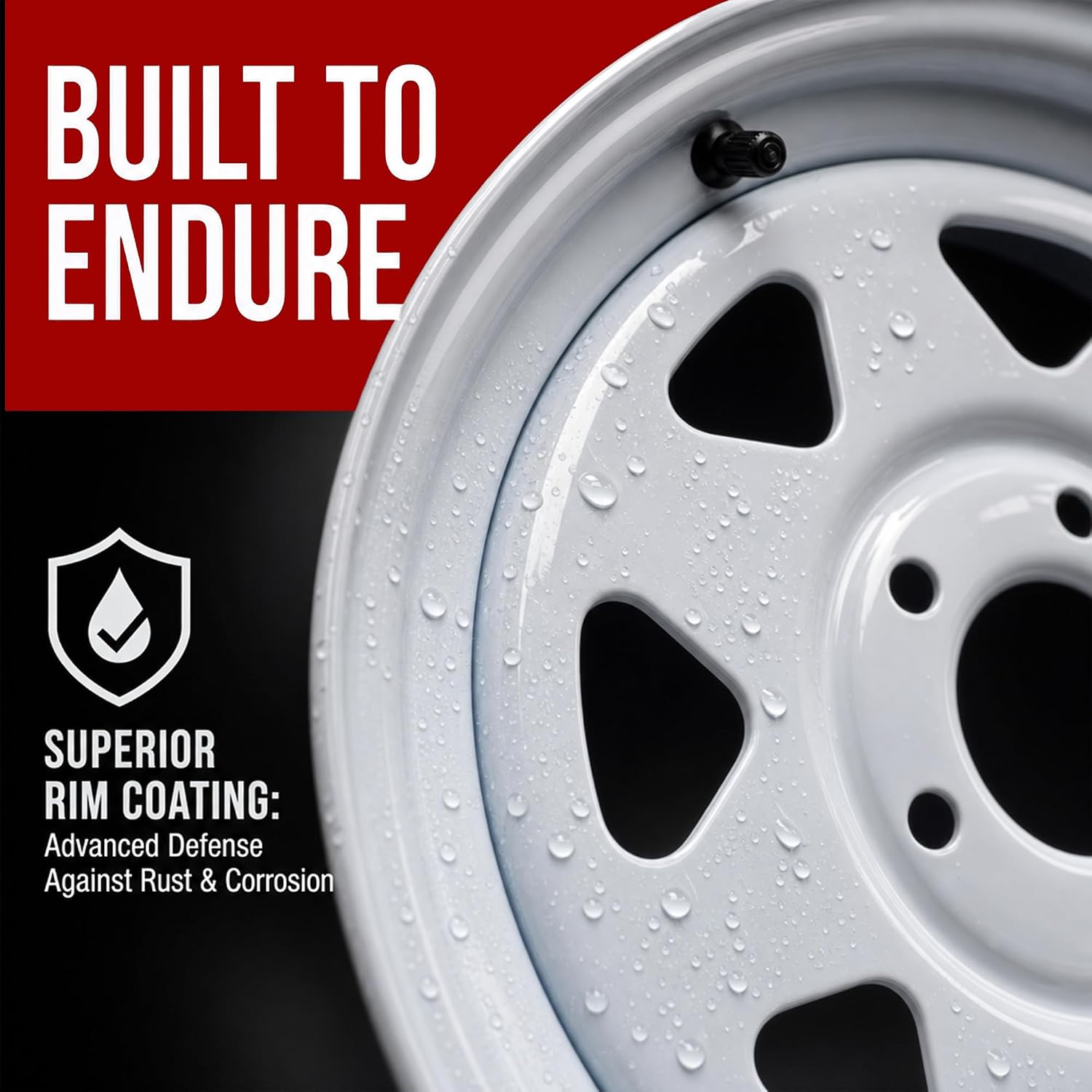 eCustomrim 2-Pack Trailer Tire Rim Assembly ST205/75D15 15 Inch 5 Lug White | Load Range C 6 Ply F78-15 Tire, 5 Bolt On 4.5 Inch Center Steel Wheel