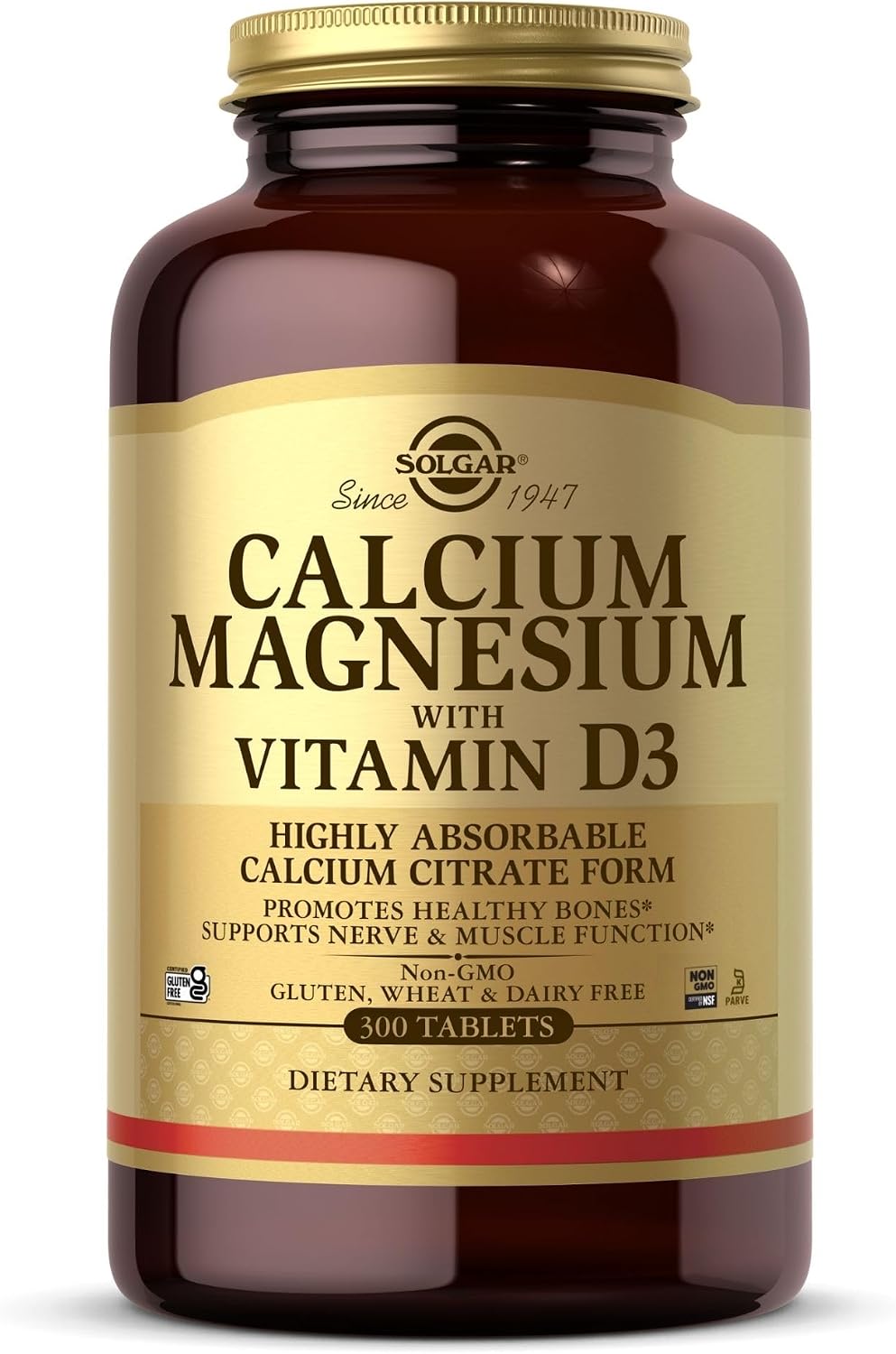Solgar Calcium Magnesium with Vitamin D3, 300 Tablets | Promotes Healthy Bones, Supports Nerve & Muscle Function, Highly Absorbable Form