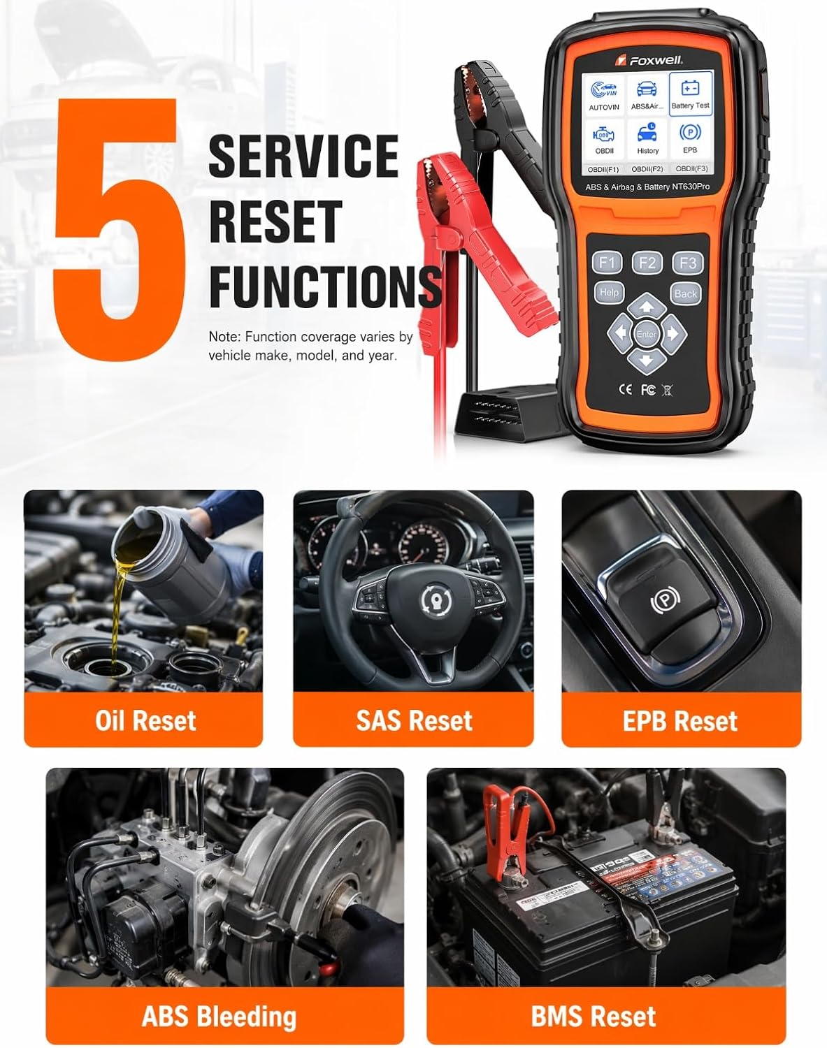 FOXWELL NT630 Plus ABS/SRS OBD2 Scanner, ABS Auto Bleed, Oil EPB SAS Resets