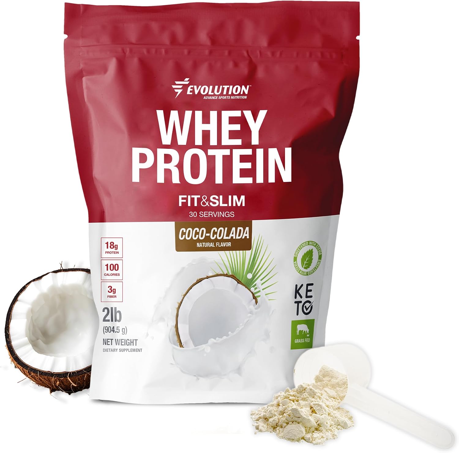 Evolution Advance Nutrition Fit & Slim Blend – Grass-Fed Whey Protein Powder for Easy Digestion, Keto-Approved, Non-GMO, Stevia Sweetened, Natural Flavor – 2 Pounds (Vanilla)