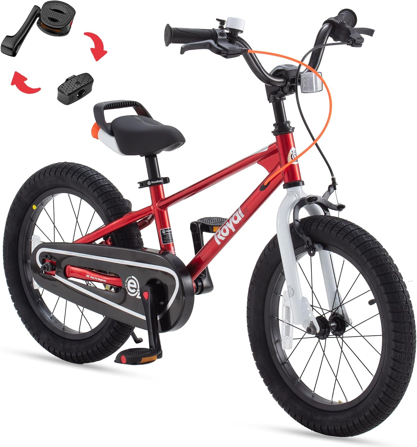 RoyalBaby EZ Kids Bike 12 14 16 18 20 Inch Balance Pedal 2-in-1 Training Bicycle Boys Girls Ages 3 to 12 Years Easy Learn for Beginners