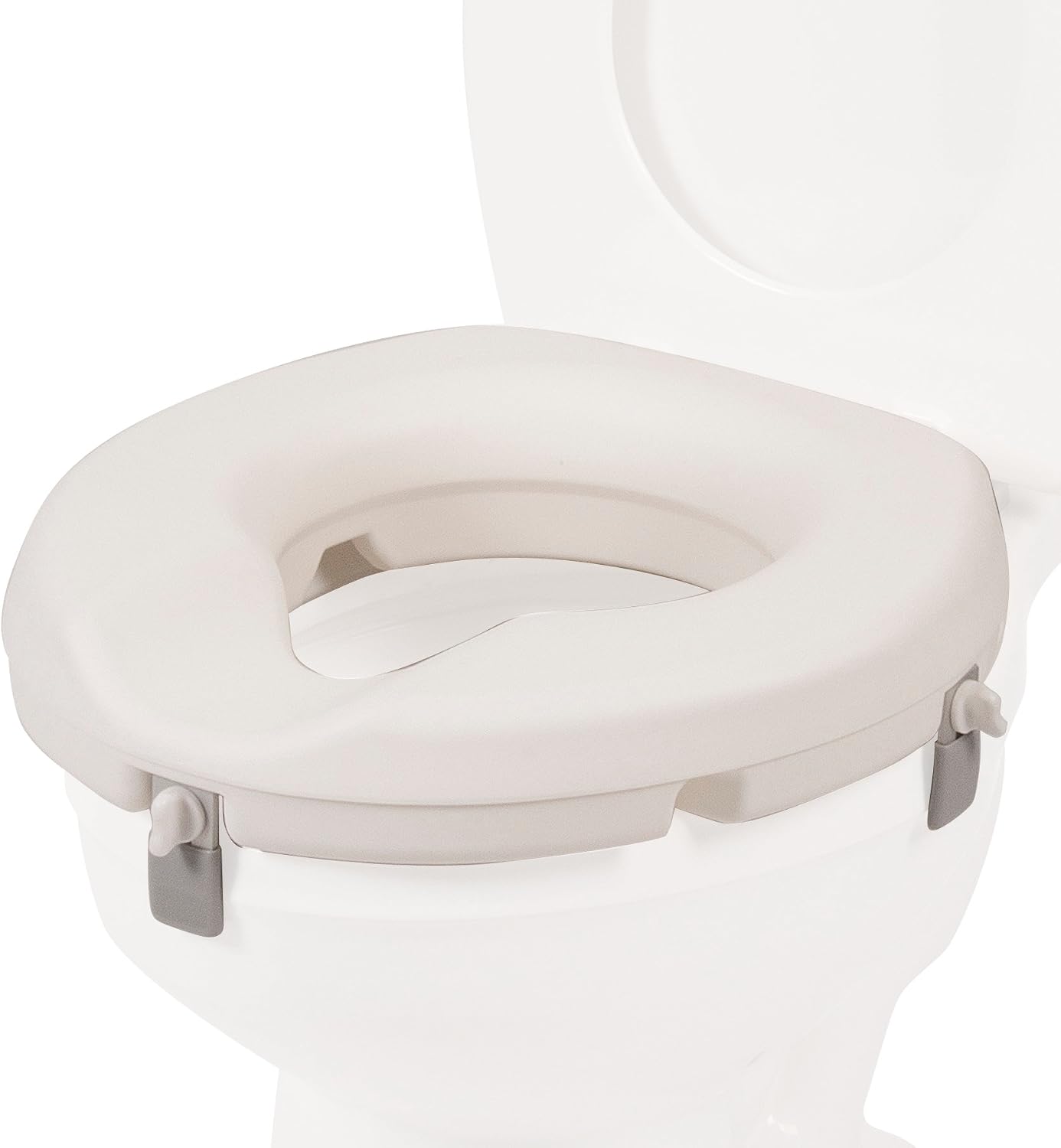 PCP Raised Toilet Seat, Increase Height Over Commode, Elevated, White, 3 Inch Rise