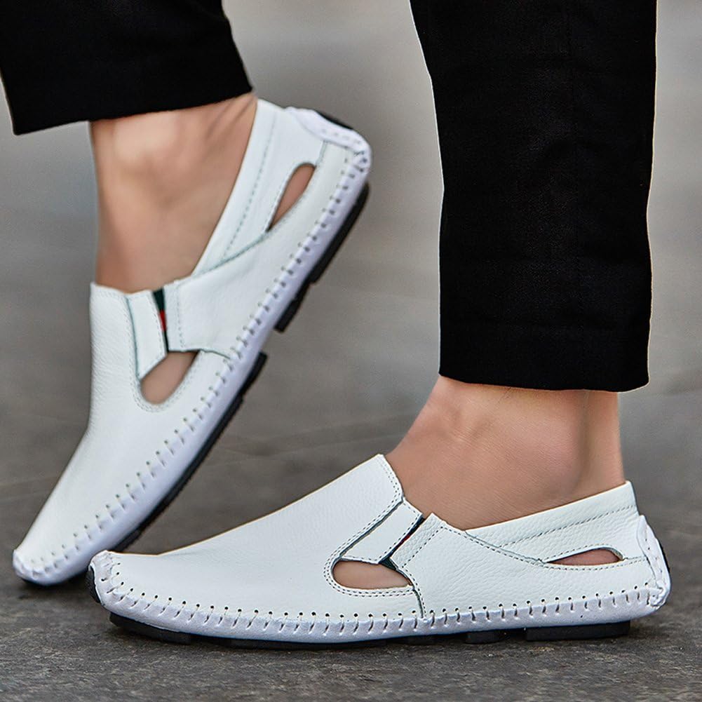 Men's Driving Shoes Leather Slipper Casual Slip on Loafers | Top Grain Leather Upper, Moccasin Toe, Slip-on, Traction Rubber Outsole, Mens Dress Shoes, Mens Casual Loafers