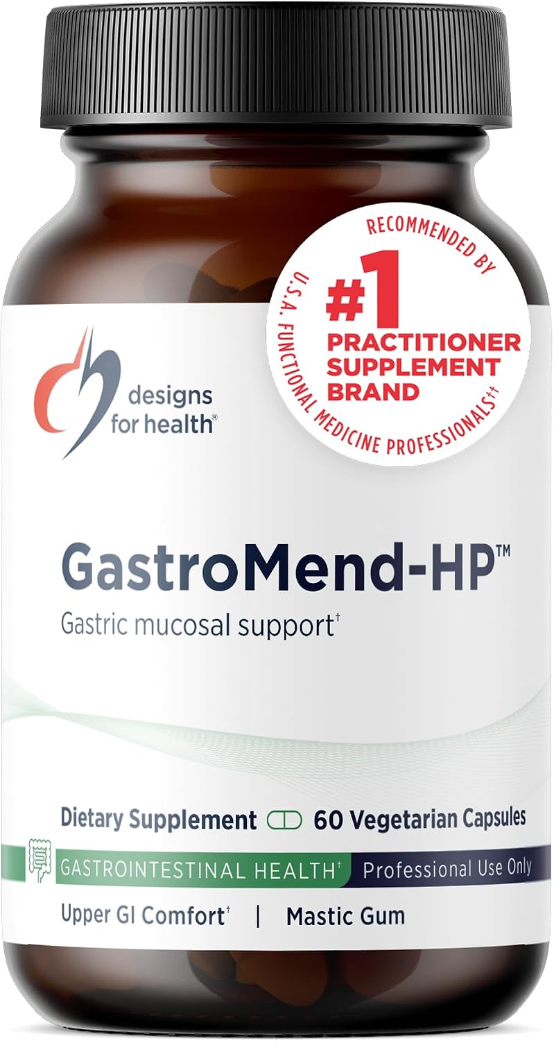 Designs for Health GastroMend HP - Gut Health Supplements - Gut Mucosa Support with Mastic Gum + DGL Licorice + 'Vitamin U' - May Help Occasional