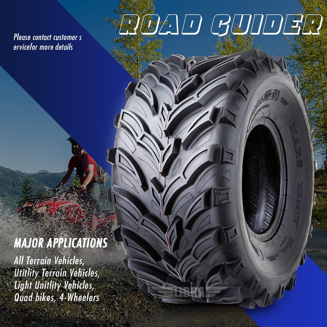 ROADGUIDER ATV Mud Tire 22x10-9 6PR for Honda Recon 250 Suzuki Ozark 250