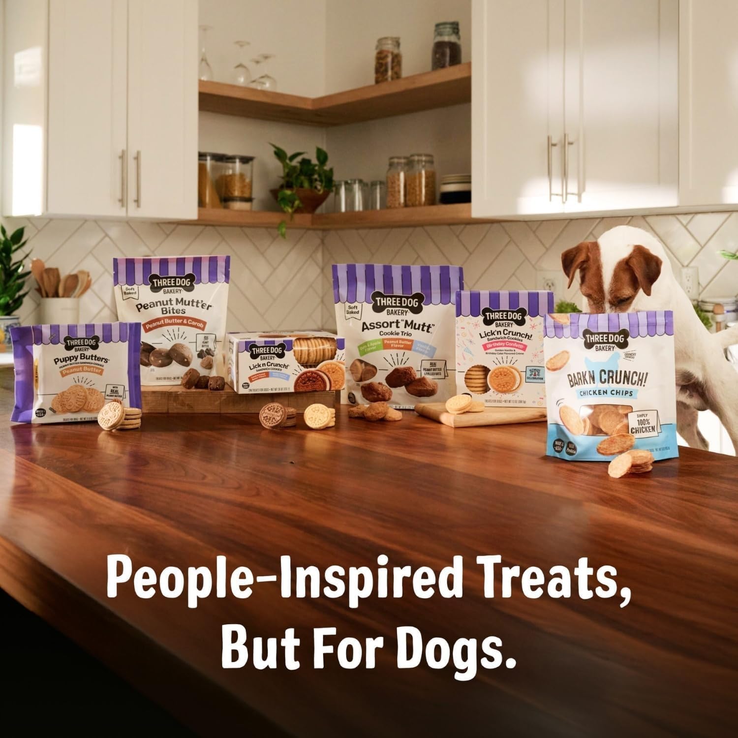 Three Dog Bakery Woofers Peanut Butter & Banana Dog Treats - 36 oz Bag