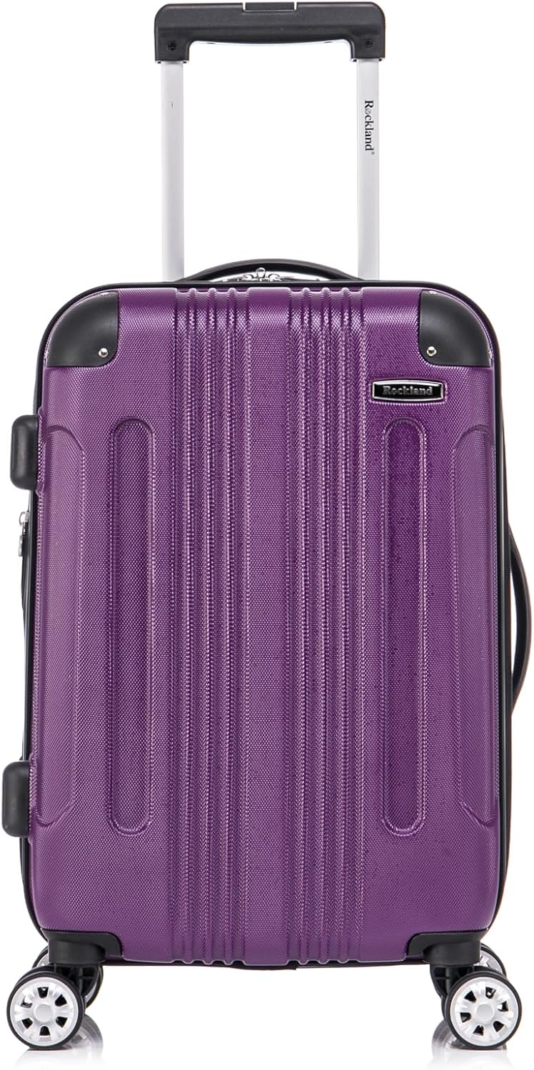 Rockland London Hardside Spinner Wheel Luggage, White, 3-Piece Set (20/24/28)