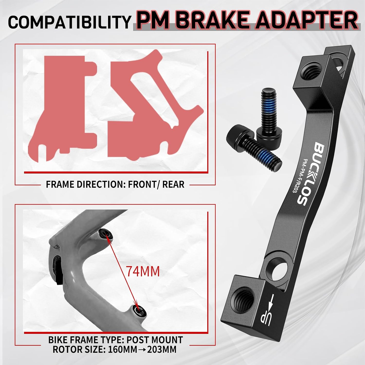 BUCKLOS MTB is Frame Rear 180mm Disc Brake Caliper Mount Adapter Parts