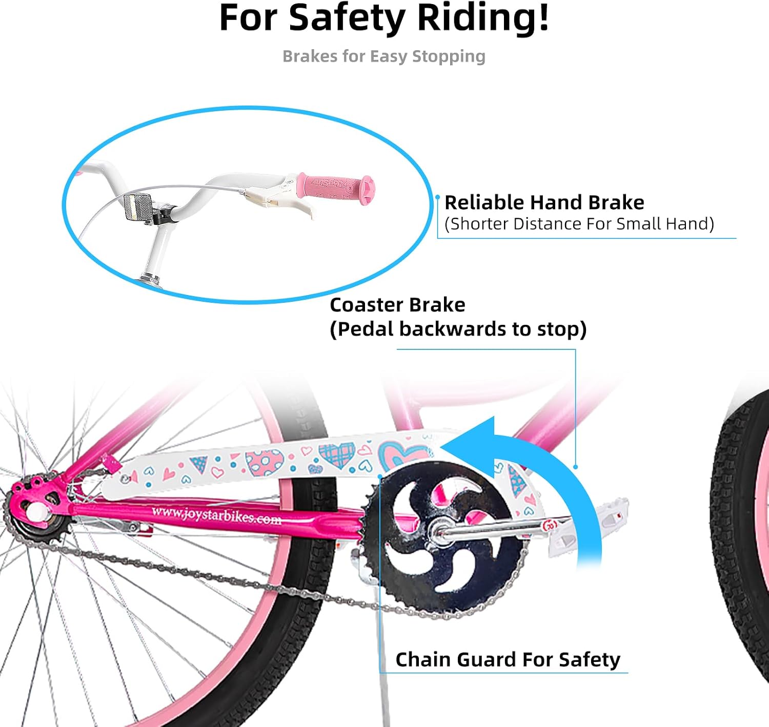 JOYSTAR Angel Girls Bike for Toddlers and Kids Ages 2-12 Years | 12-20 Inch Kids Bike with Training Wheels & Basket, 20 24“ Bicycle with Kickstand